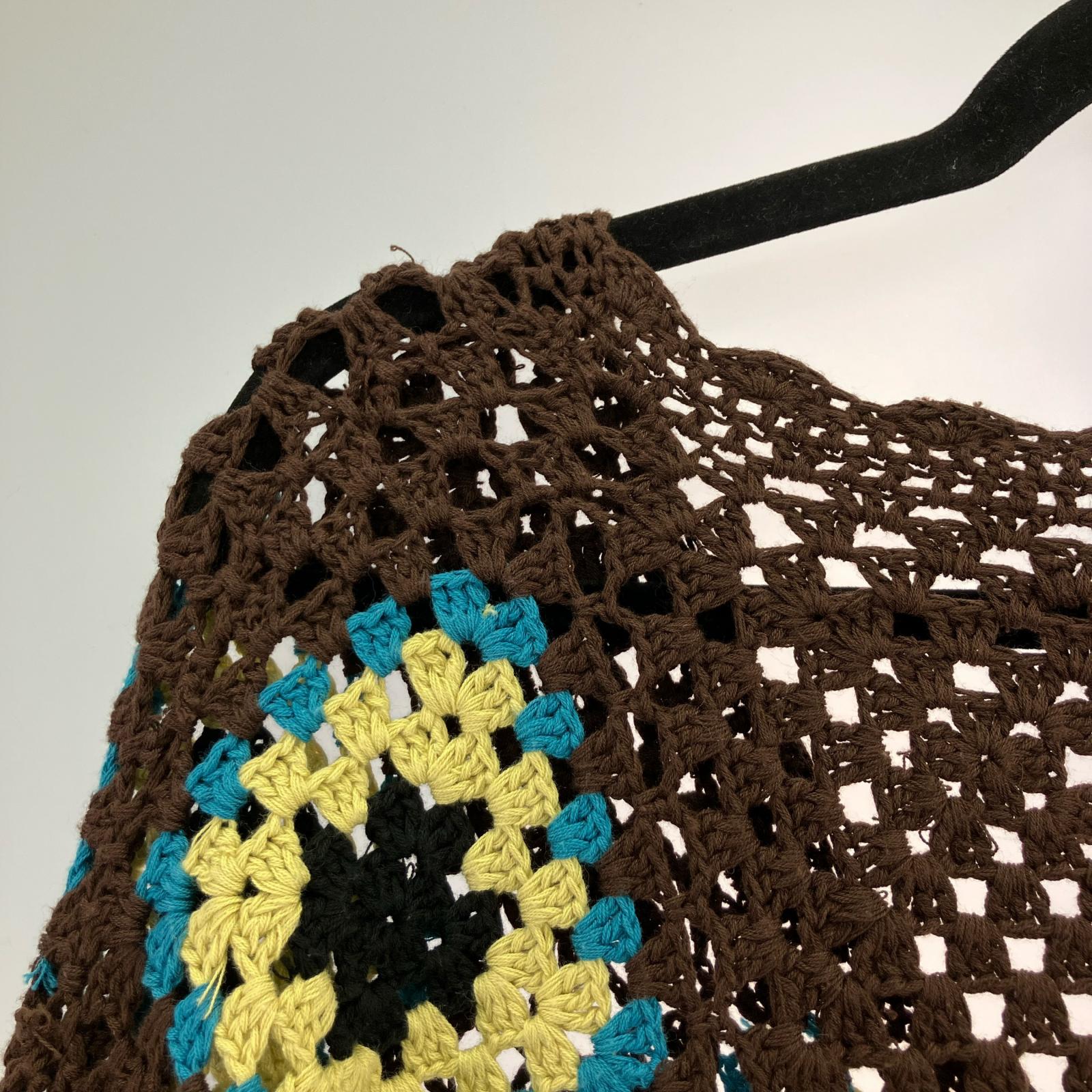カーディガン 21AW CROCHET CARDIGAN 総柄 BRW