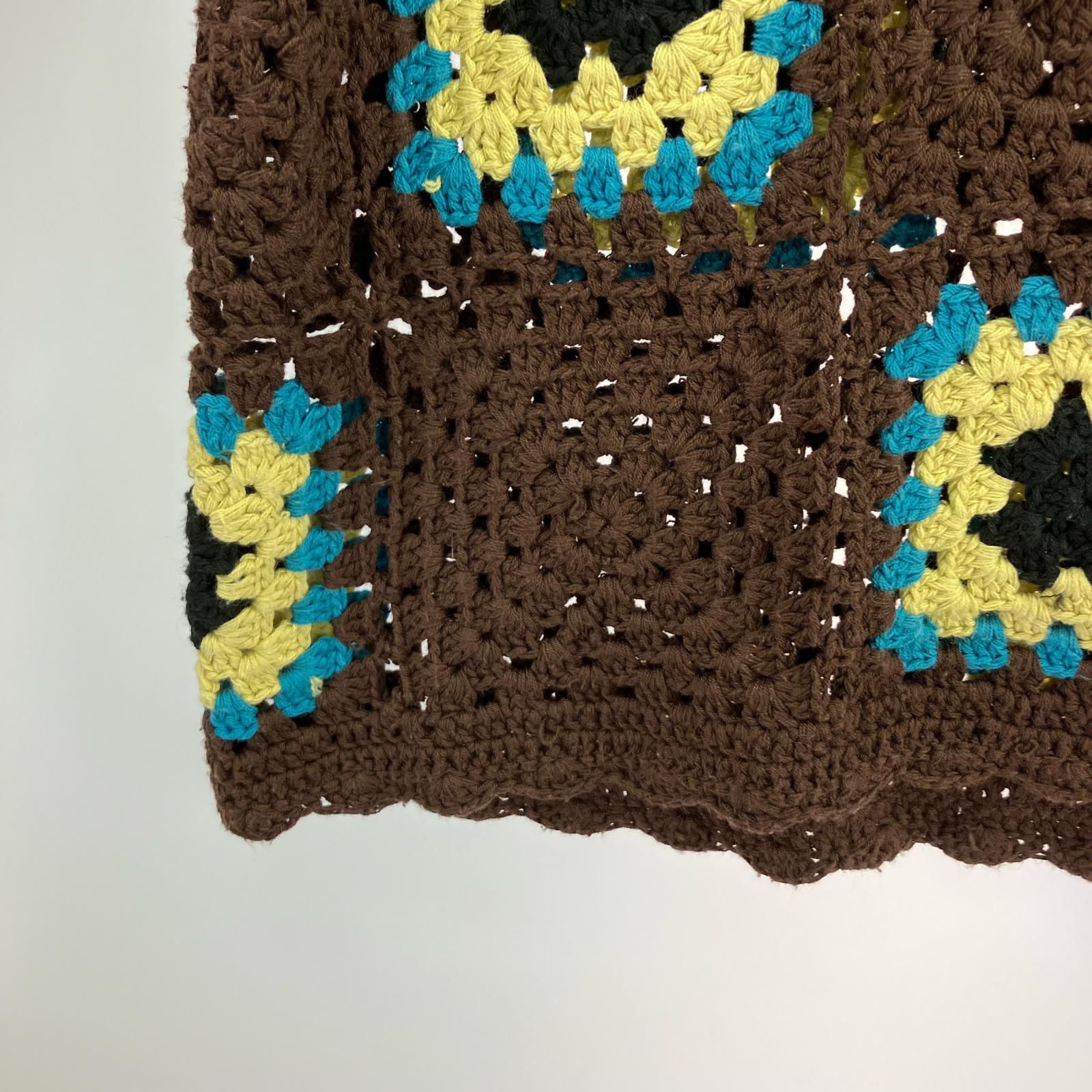カーディガン 21AW CROCHET CARDIGAN 総柄 BRW