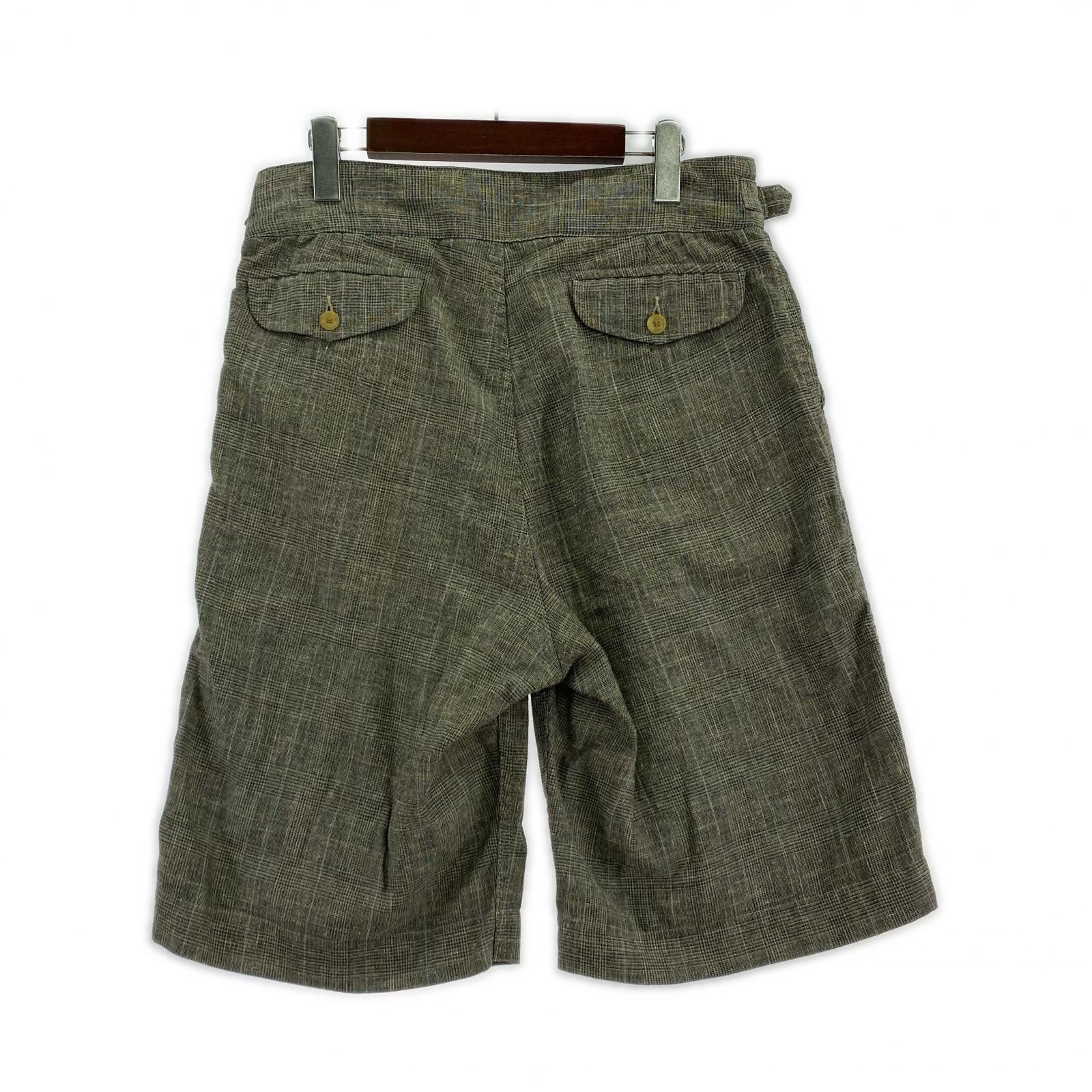ショートパンツ RENOMA PARIS グレンチェック リネングルカショーツ 48 グレー 48 グレー