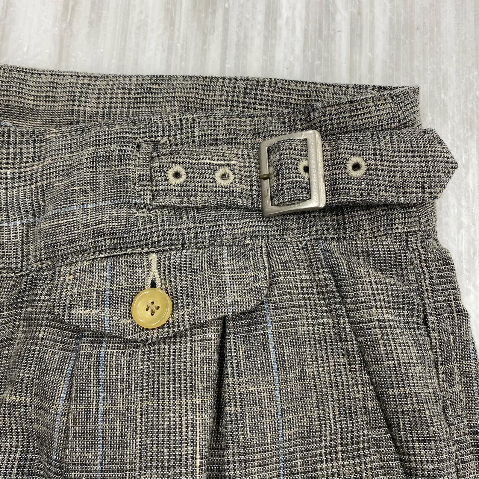 ショートパンツ RENOMA PARIS グレンチェック リネングルカショーツ 48 グレー 48 グレー