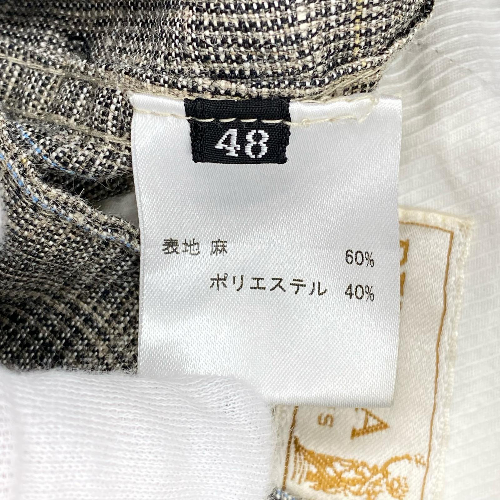 ショートパンツ RENOMA PARIS グレンチェック リネングルカショーツ 48 グレー 48 グレー