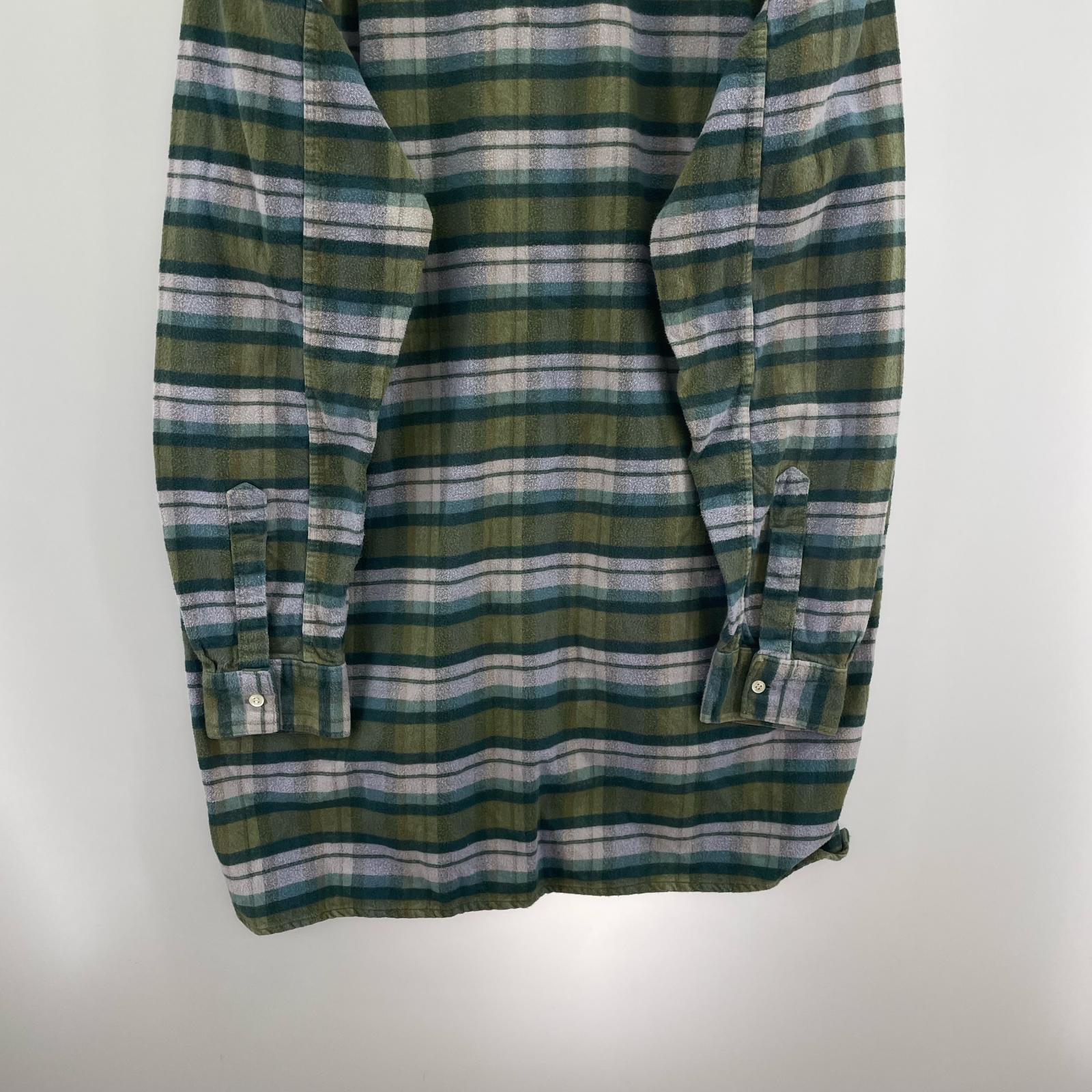 長袖シャツ 40s~50s/フレンチグランパシャツ/チェック/マチ付き グリーン