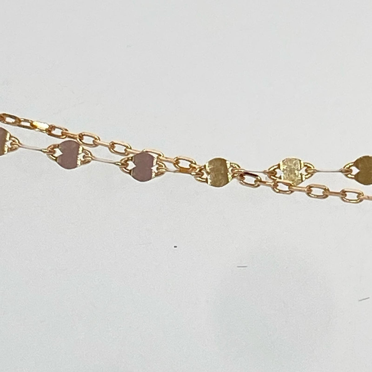 ブレスレット K10 ピンクフラワークロスチェーンブレス
