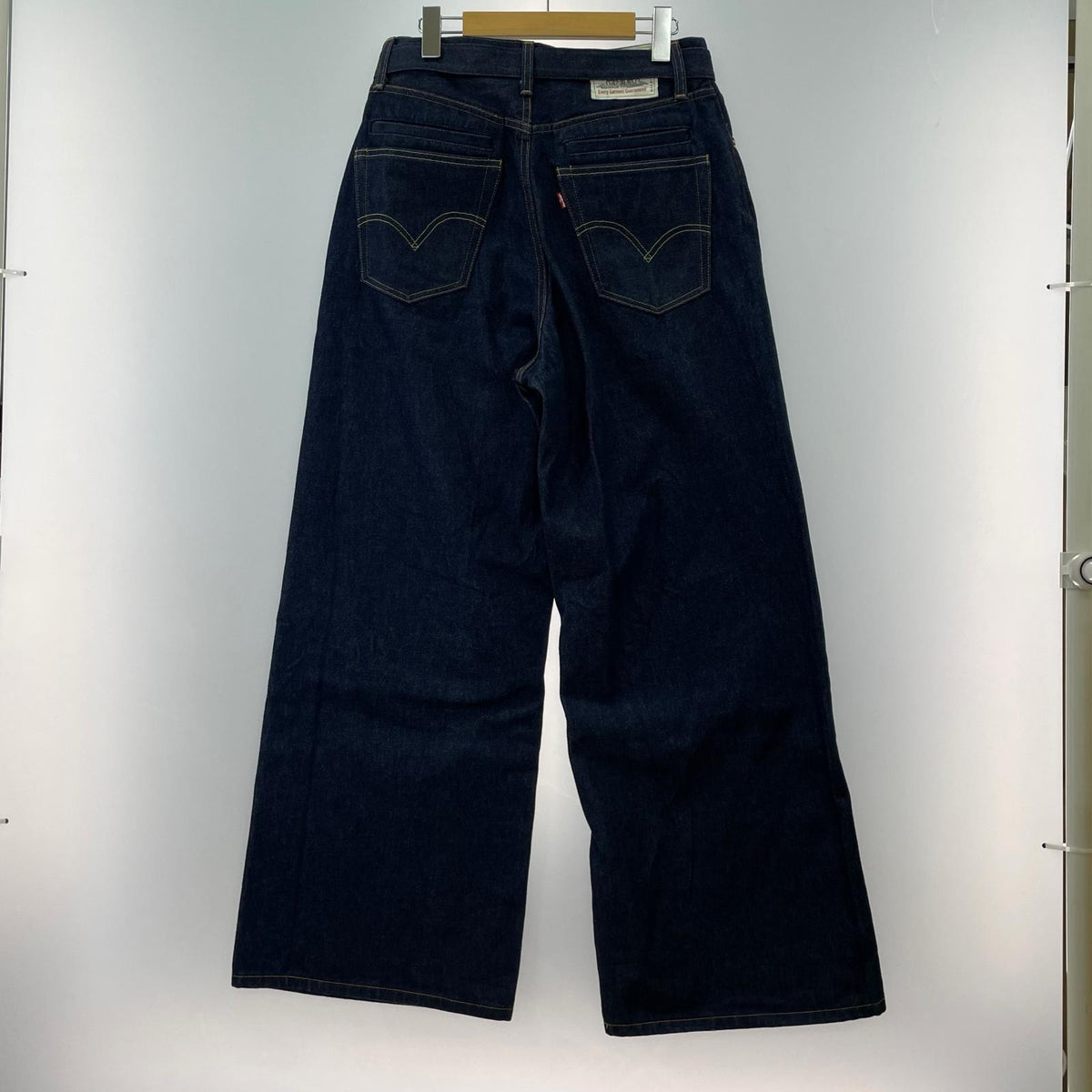 デニムパンツ ×sacai 25SS ﾜｲﾄﾞ ﾊﾞｷﾞｰﾃﾞﾆﾑ ﾍﾞﾙﾄ付 ネイビー