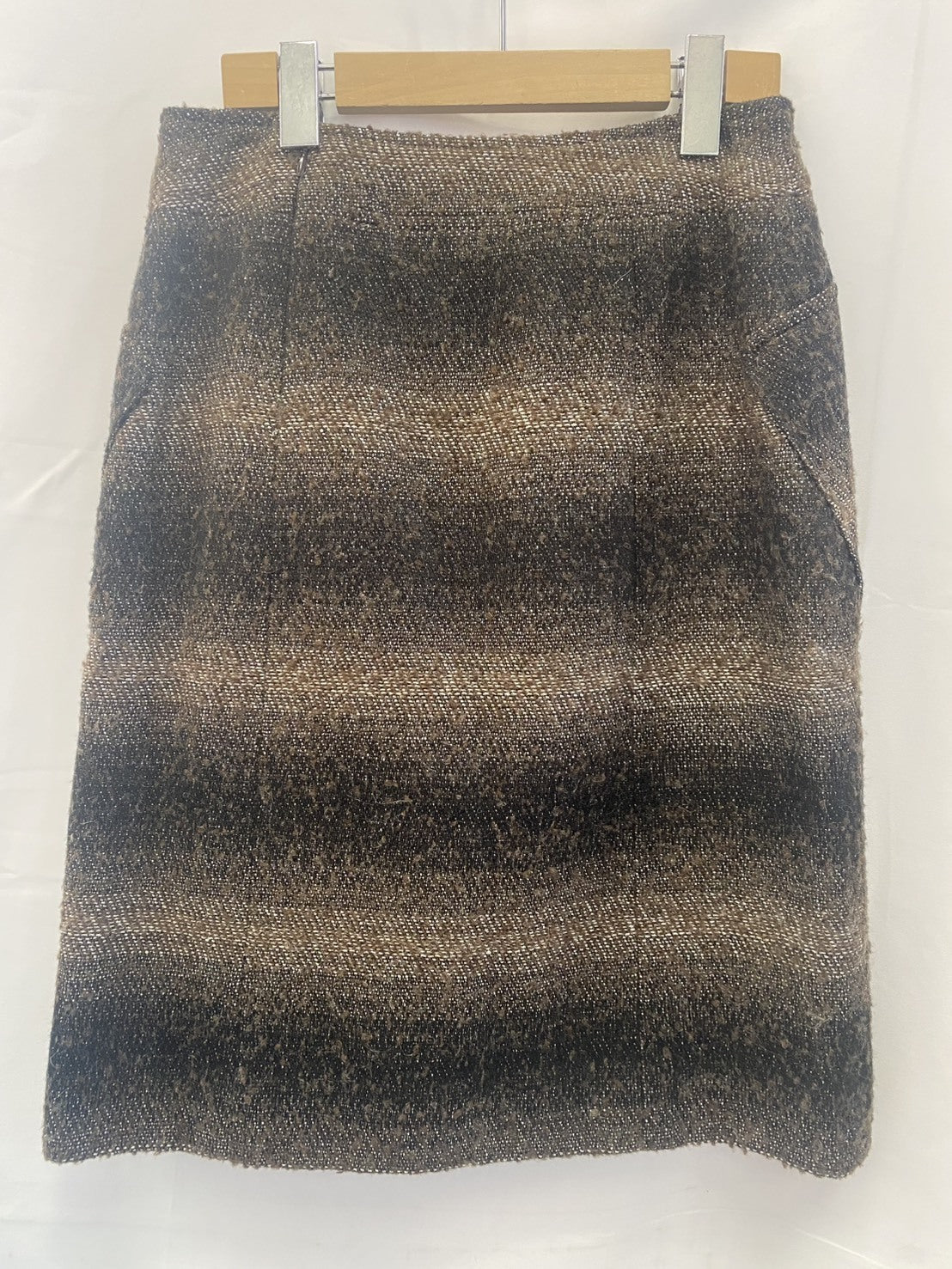 CHANEL ﾂｲｰﾄﾞｳｰﾙｽｶｰﾄ 茶 (36)