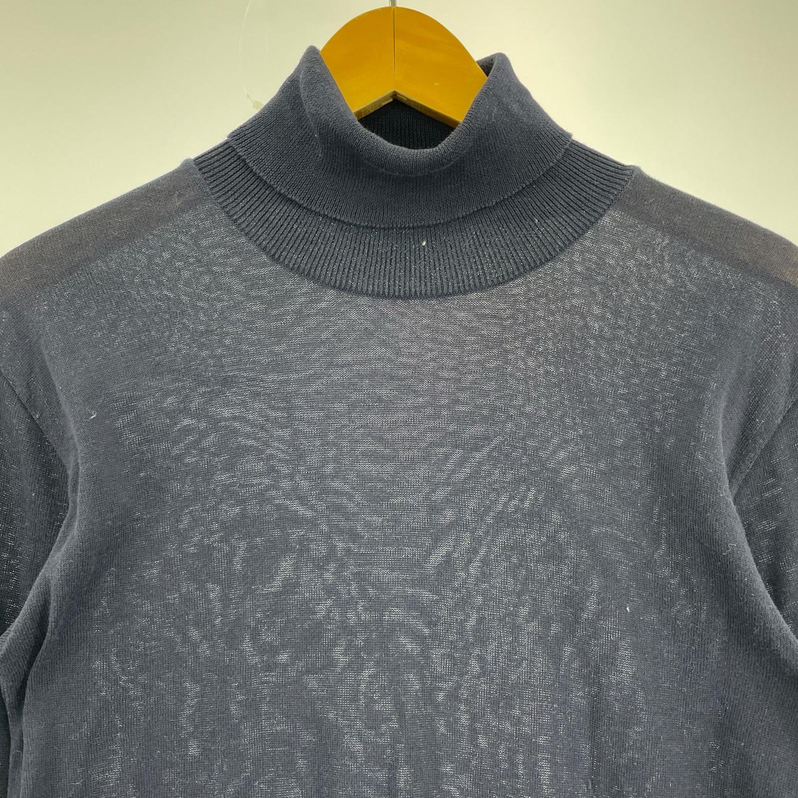 ニット PLEATS PLEASE タートルネックセーター PP53-KK020 紺 (3) 3