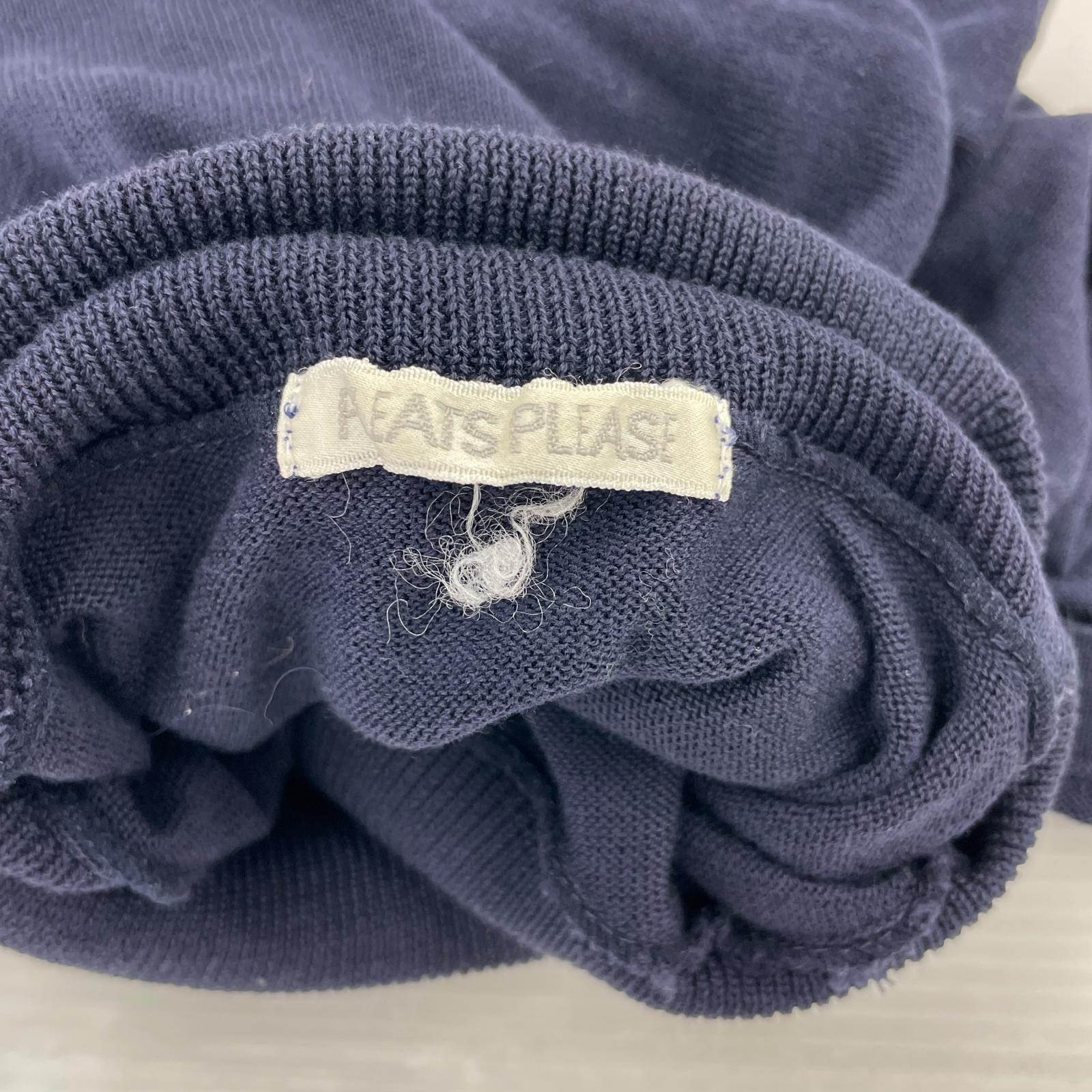 ニット PLEATS PLEASE タートルネックセーター PP53-KK020 紺 (3) 3