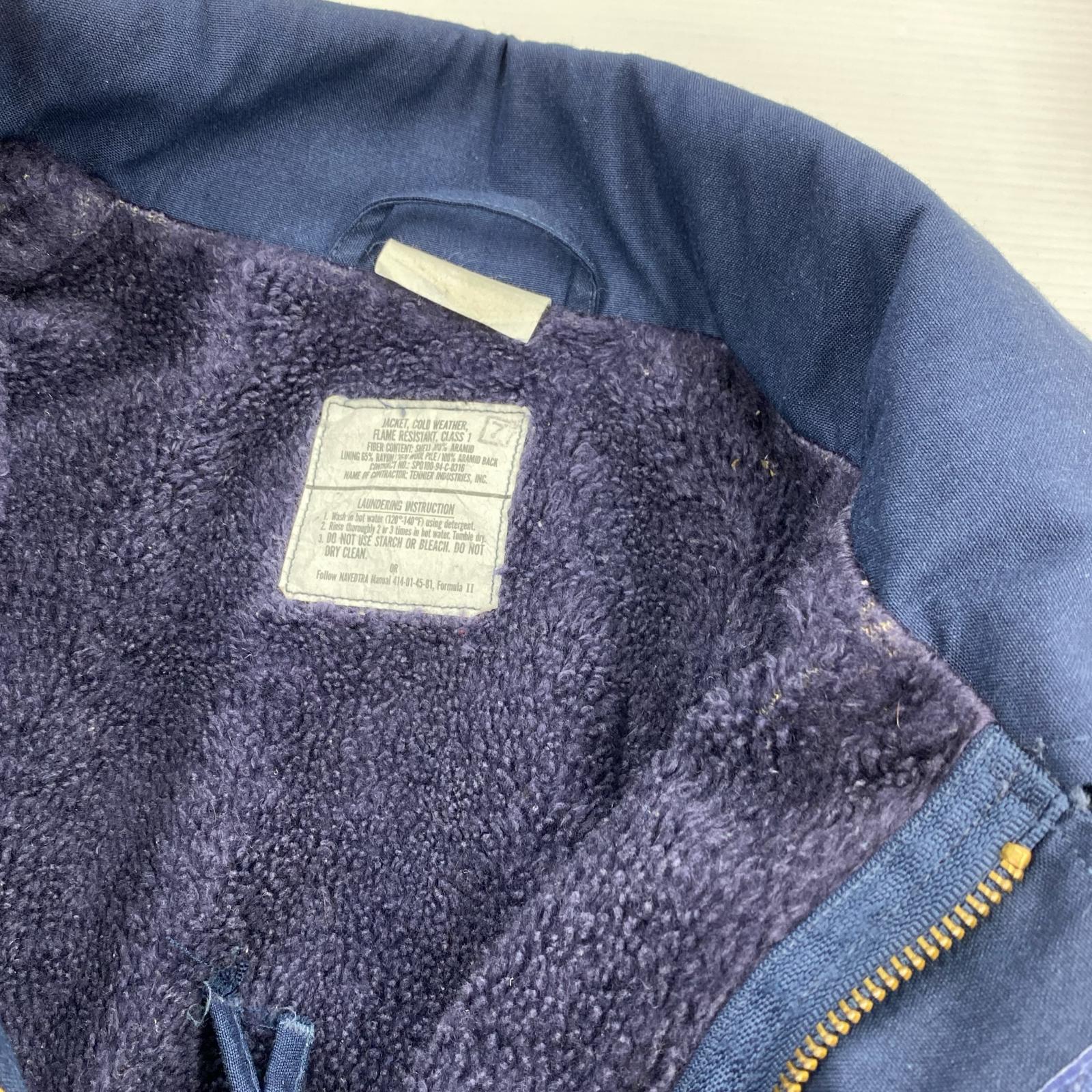 ミリタリージャケット 90s US.NAVY アラミドデッキジャケット XL ネイビー