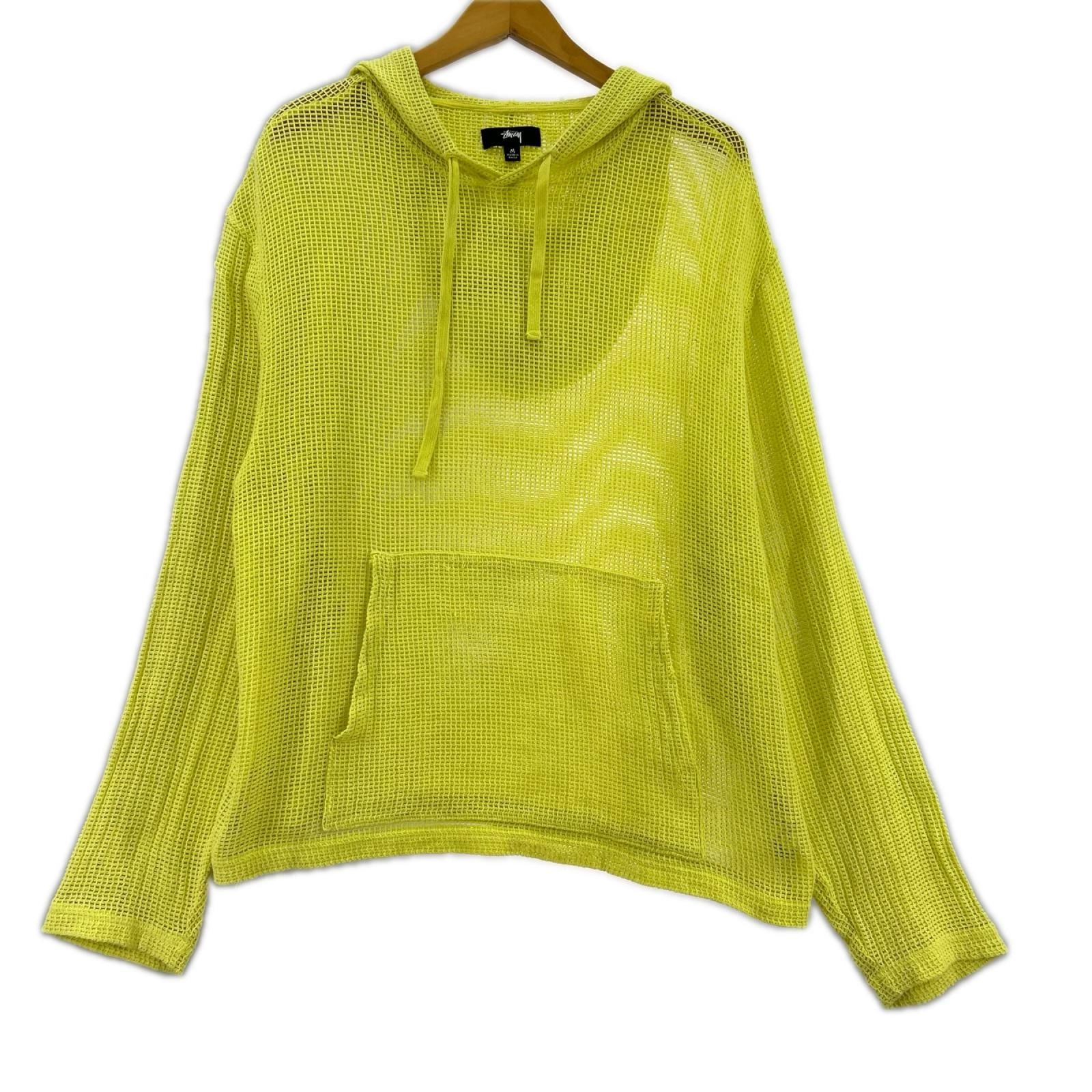 パーカー STUSSY Cotton Mesh Hoodie ｺｯﾄﾝﾒｯｼｭﾌｰﾃﾞｨ M 黄 M イエロー