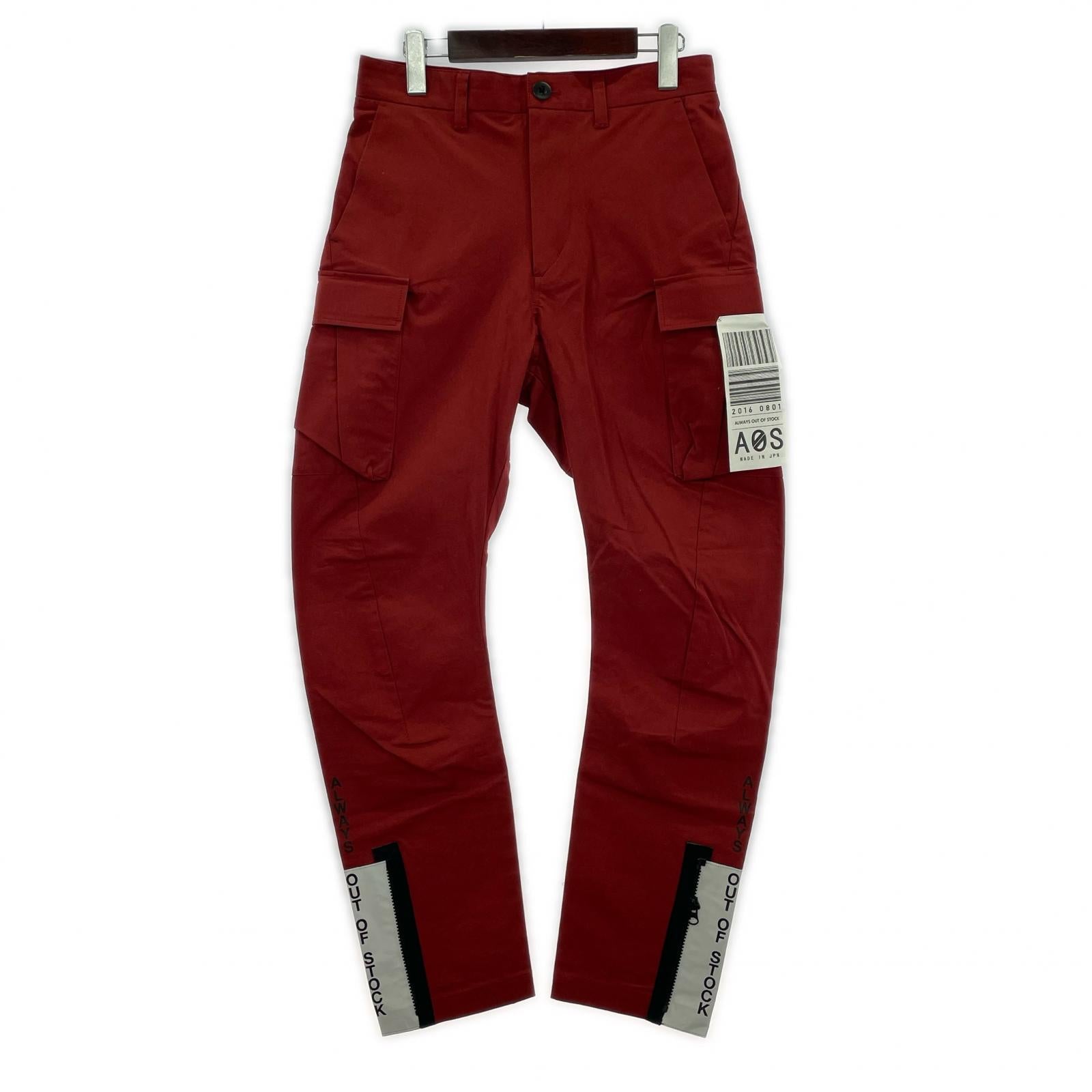 パンツ always out of stock カーゴ 赤（S） S レッド