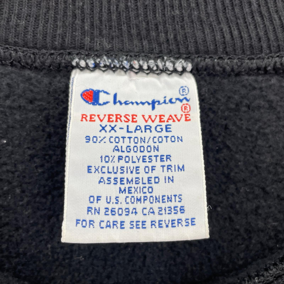 スウェット 90s リバースウィーブ カレッジロゴ (XXL) ブラック ブラック