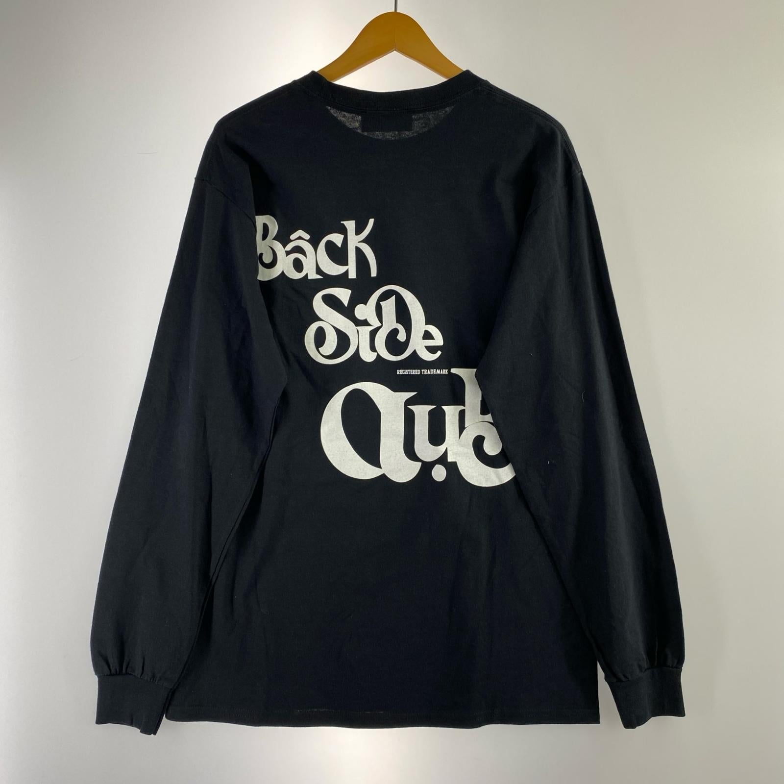 長袖Ｔシャツ backside club L/SﾌﾟﾘﾝﾄTee M ﾌﾞﾗｯｸ M ブラック