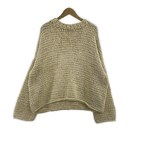 ニット myne Shoelace Knitted Pullover Jumper L ベージュ