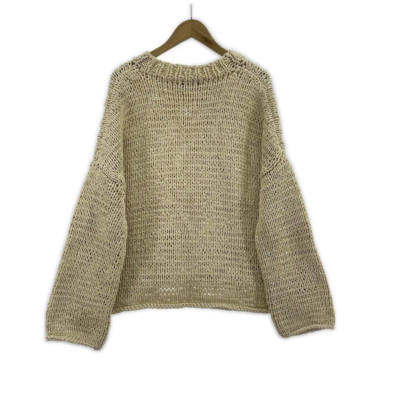 ニット myne Shoelace Knitted Pullover Jumper L ベージュ