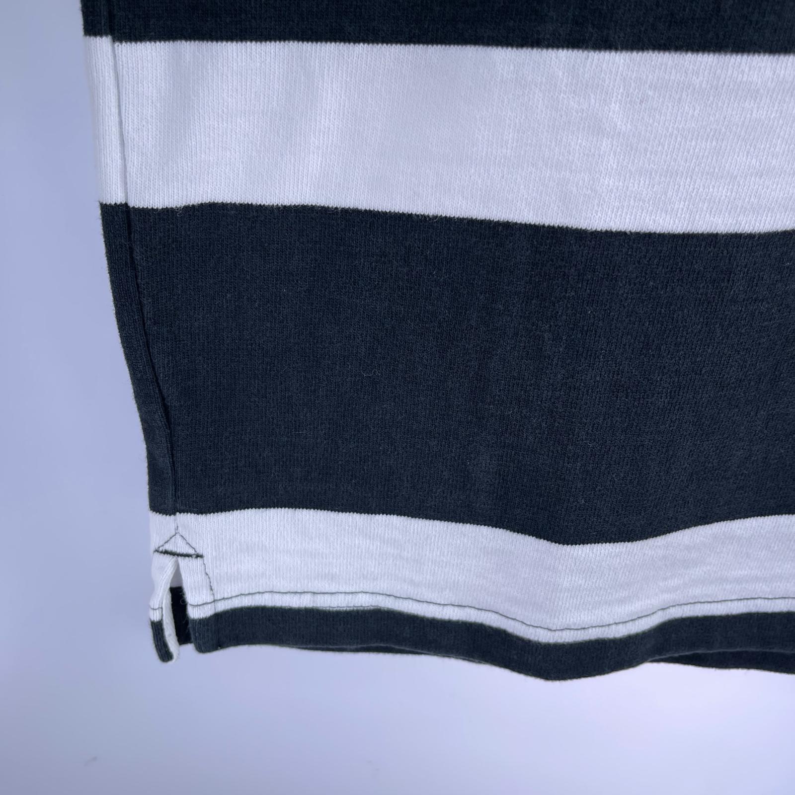 長袖Ｔシャツ Supreme 25FW Stripe Rugby 黒×白 (XL)