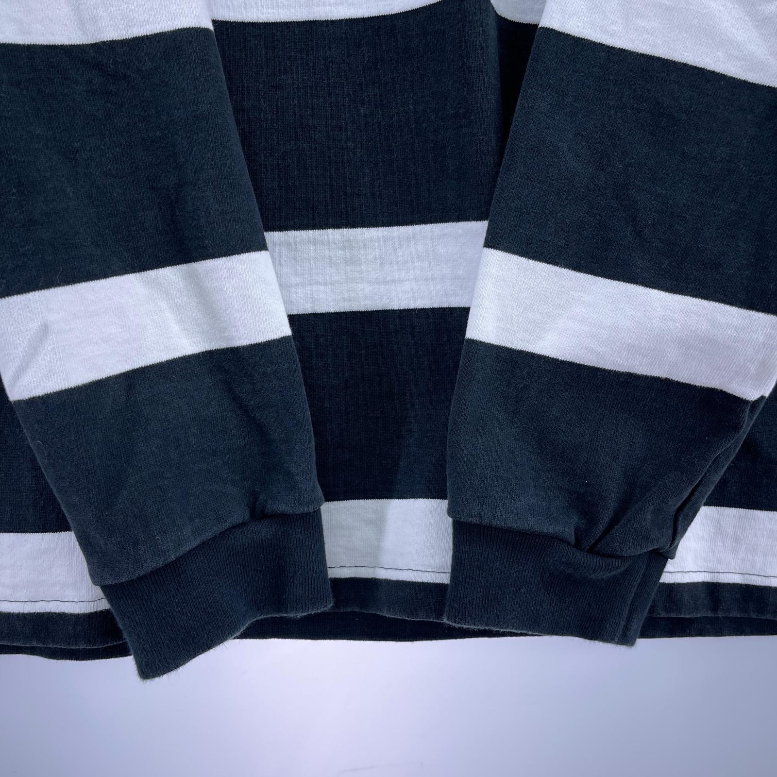 長袖Ｔシャツ Supreme 25FW Stripe Rugby 黒×白 (XL)