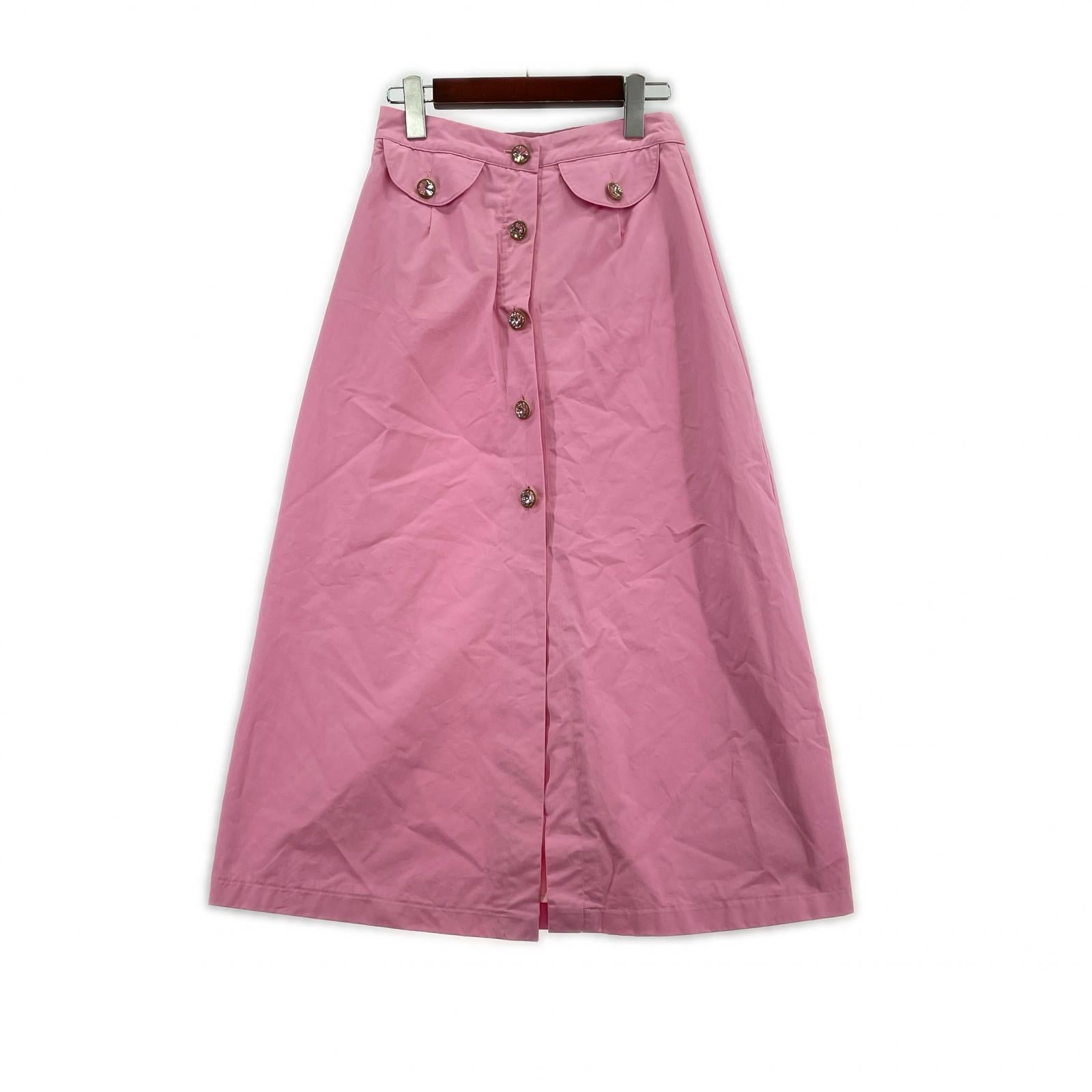 ロングスカート フロントボタンスカート ピンク S ピンク