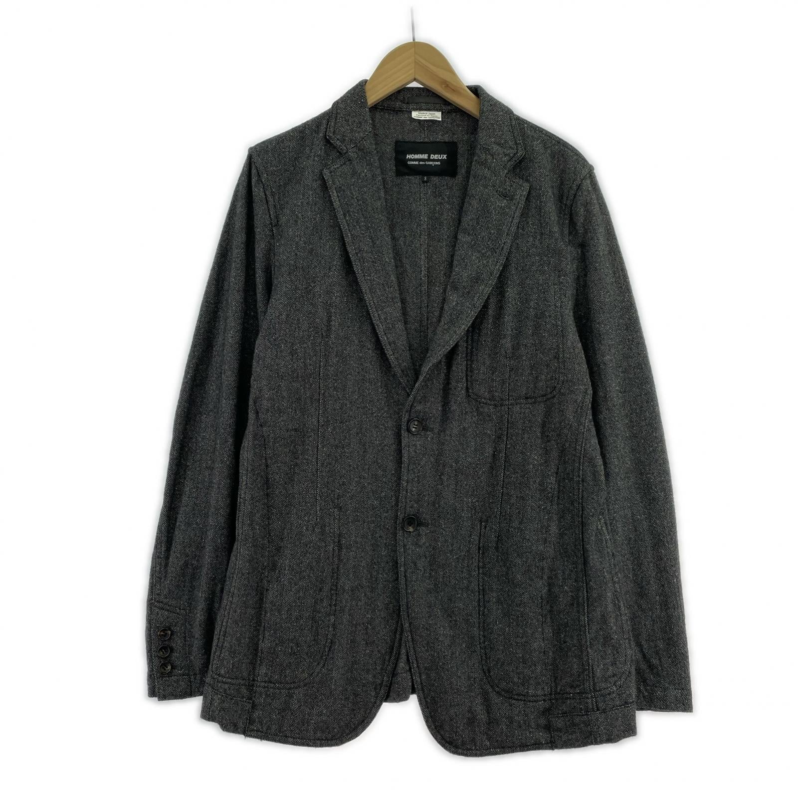 テーラードジャケット HOMME DEUX 　シルクカシミア混（S) S グレー