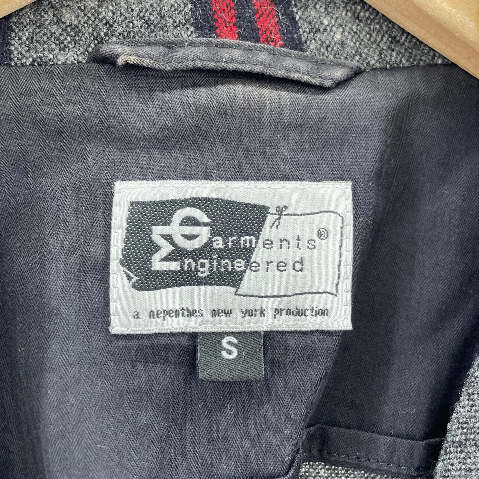 ジャケット wool stripe jacket S S グレー