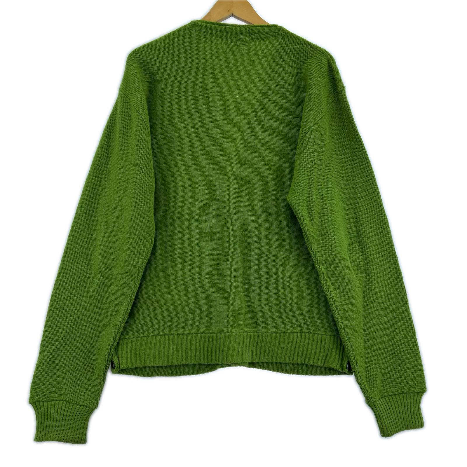 カーディガン 60s-70s VIRGIN ORLON アクリルカーディガン 緑 (L) L