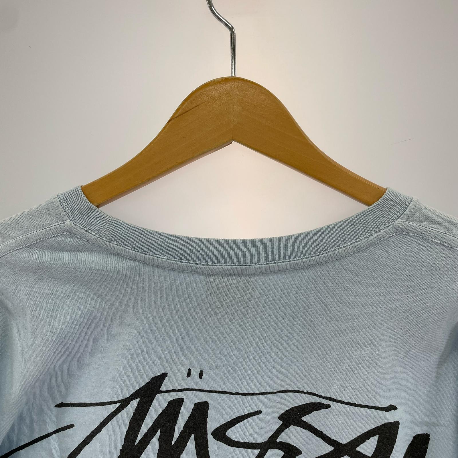 長袖Ｔシャツ STUSSY L/S flower print tee L 水色 L