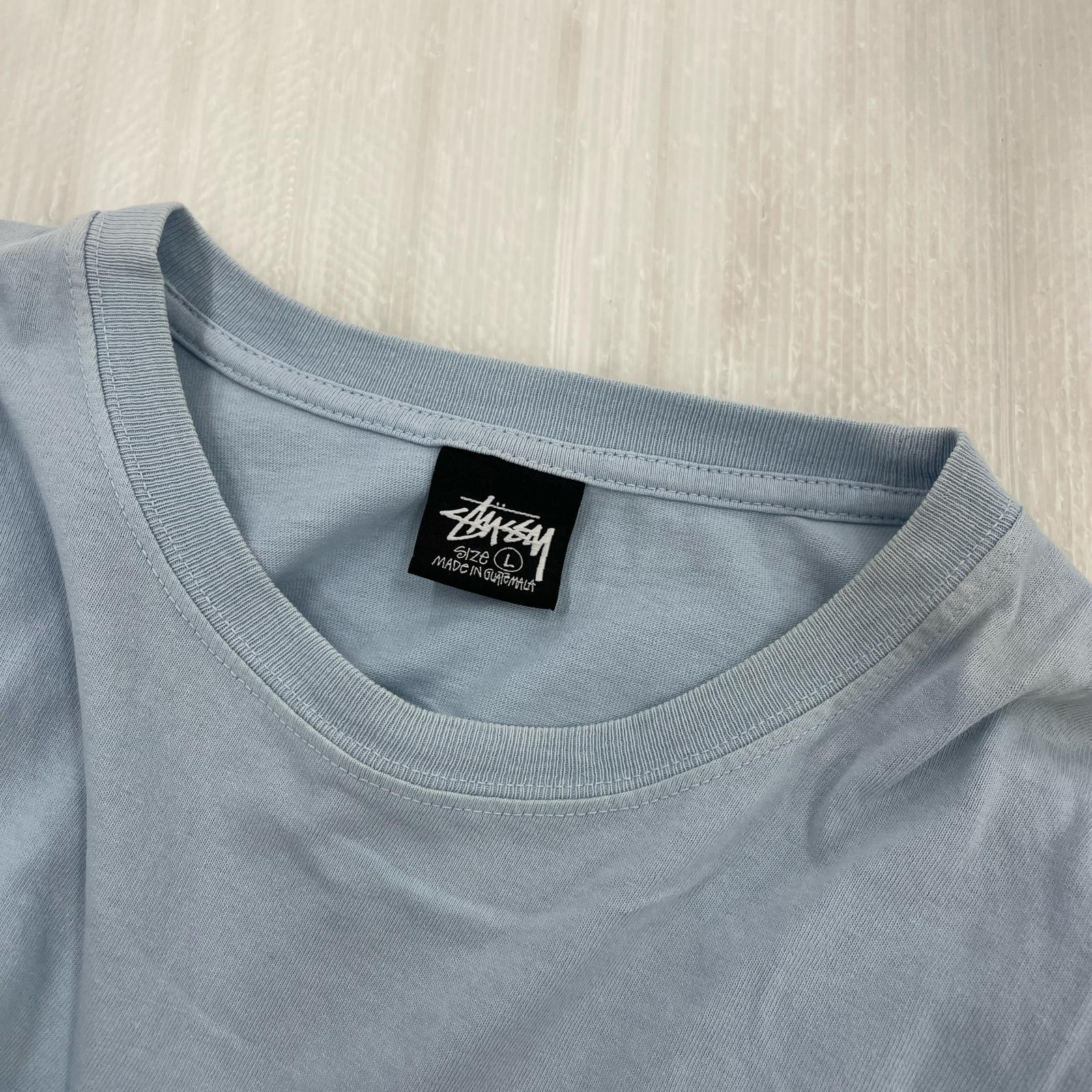 長袖Ｔシャツ STUSSY L/S flower print tee L 水色 L
