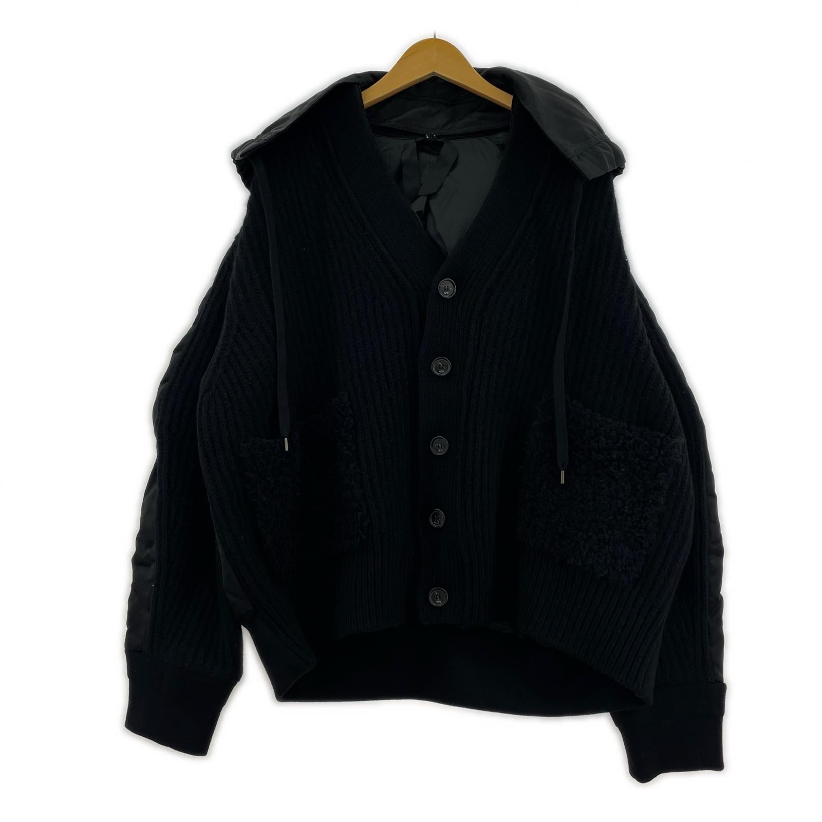 ジャケット N21 numero ventuno ニットドッキングボンバージャケット 50 ブラック 50 ブラック