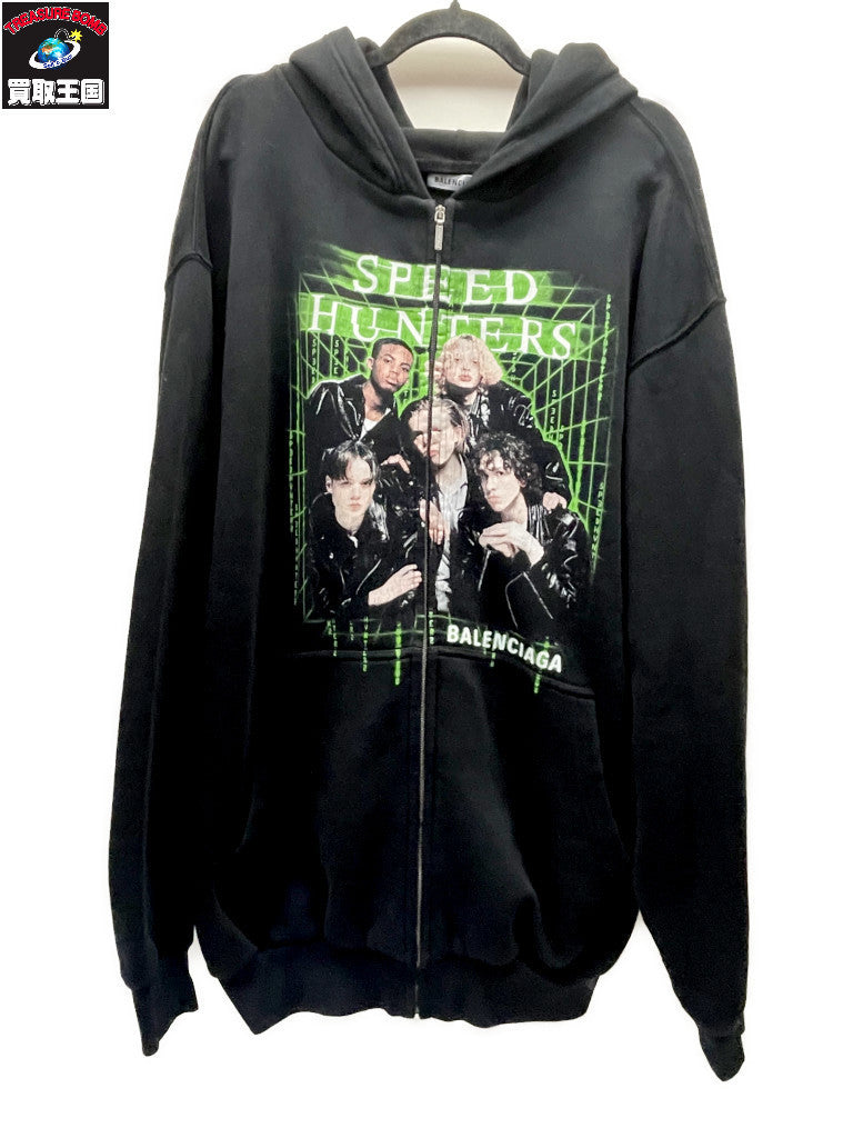 BALENCIAGA 19SS SPEED HUNTERS ZIP UP HOODIE XS 黒