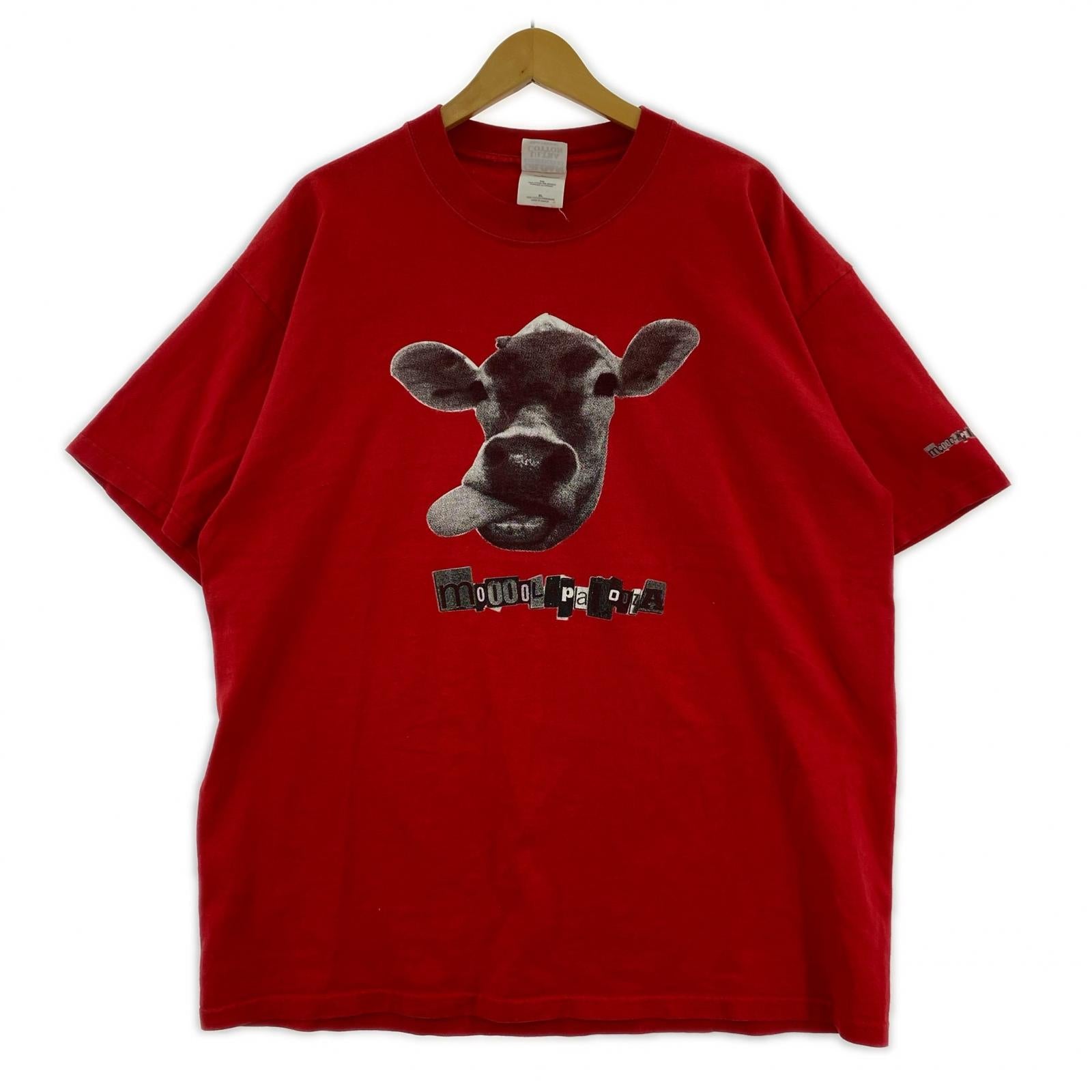 半袖Ｔシャツ 00s GILDAN MOOOOLAPALOOZA COW (XL) 赤 レッド