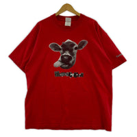 半袖Ｔシャツ 00s GILDAN MOOOOLAPALOOZA COW (XL) 赤 レッド