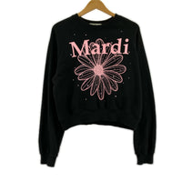 スウェット SWEATSHIRT FLOWERMARDI STONE EMBELLISHED ブラック