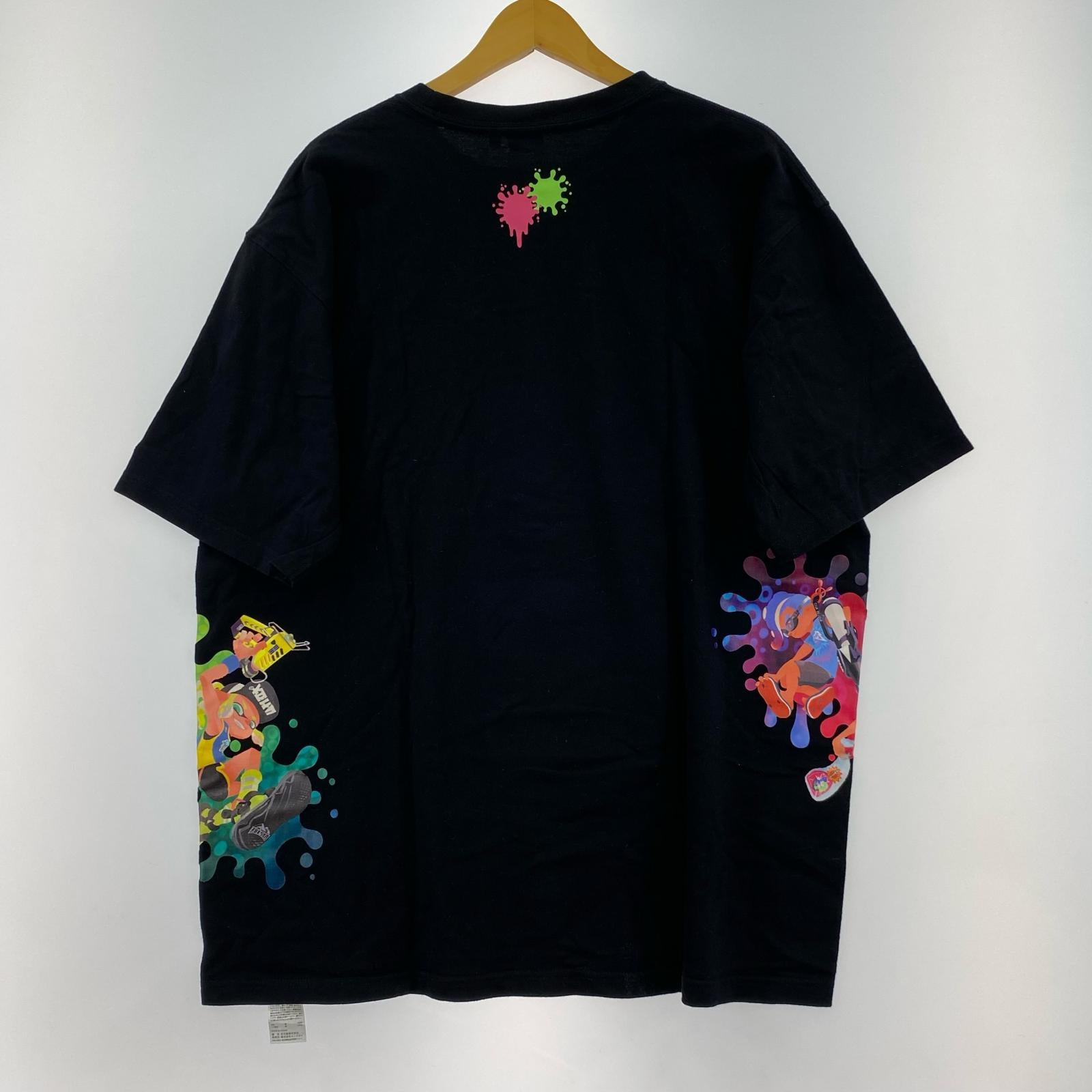 半袖Ｔシャツ スプラトゥーン カットソー 黒 (XL) ブラック