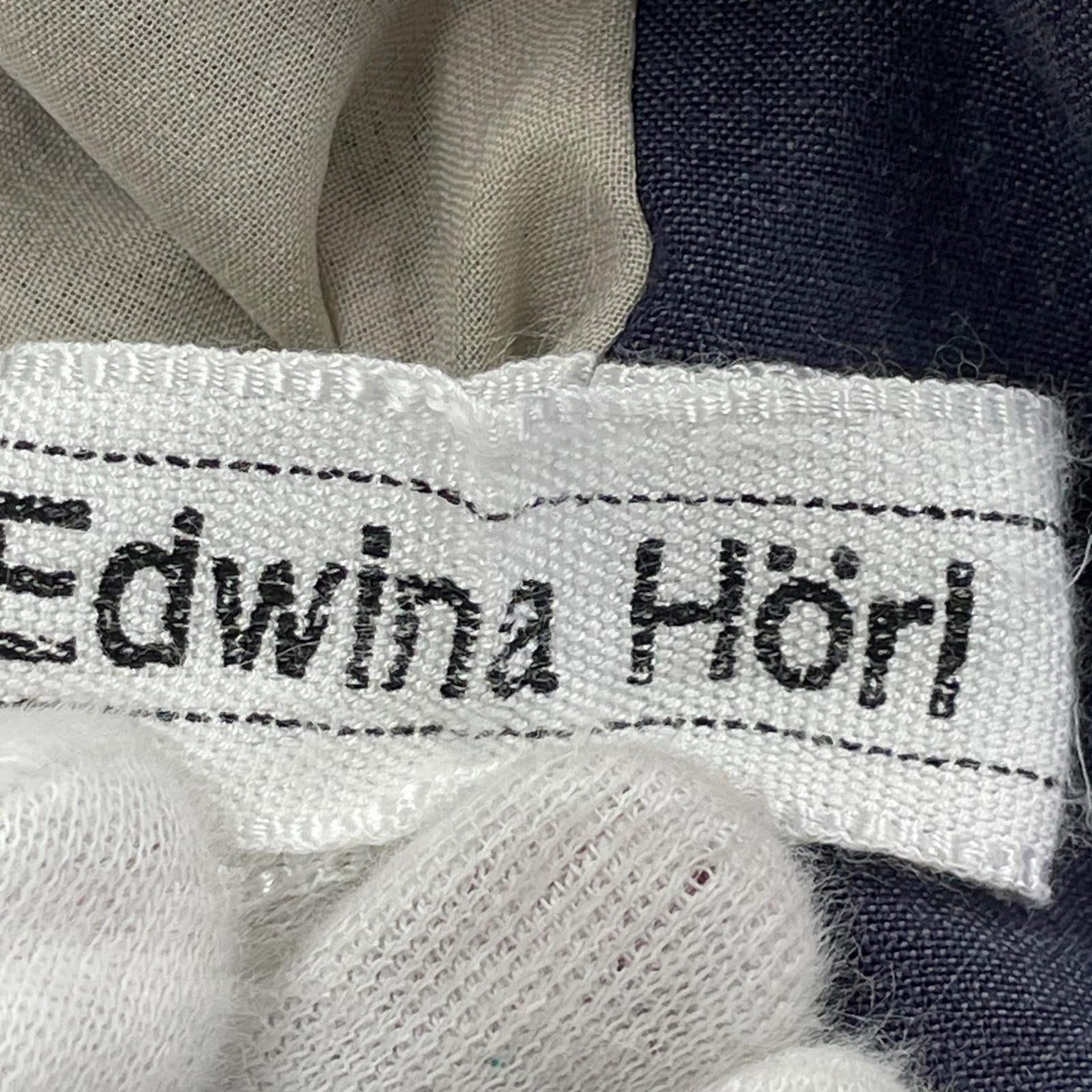 ジャケット edwina horl ノーカラーコ-ト （M) M ブルー
