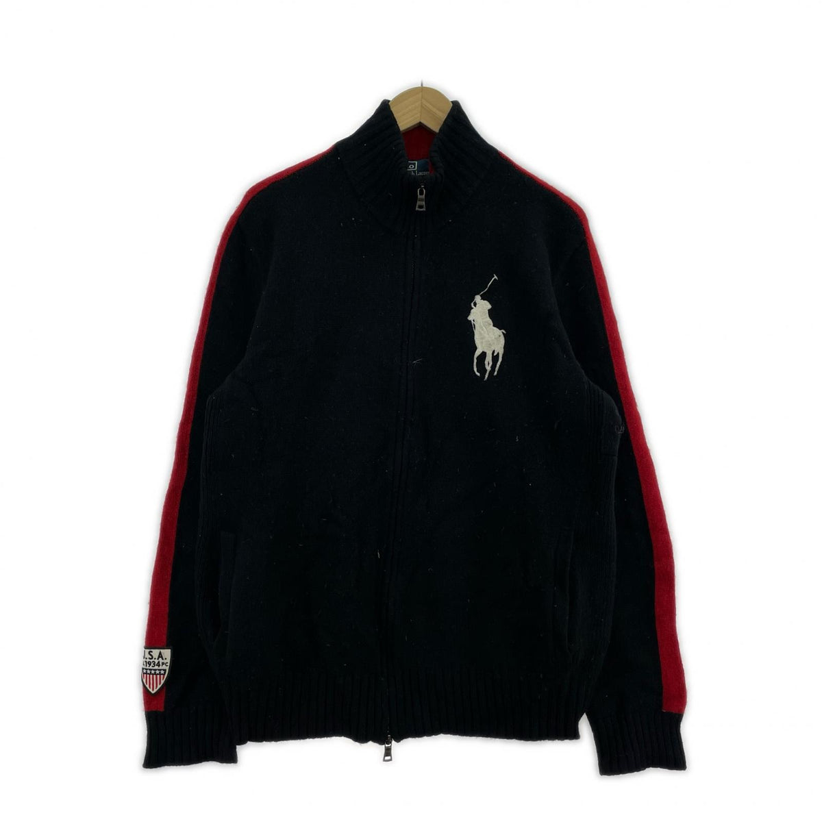 ニット POLO RALPH LAUREN ﾋﾞｯｸﾞﾎﾟﾆｰ ﾄﾞﾗｲﾊﾞｰｽﾞﾆｯﾄ ブラック