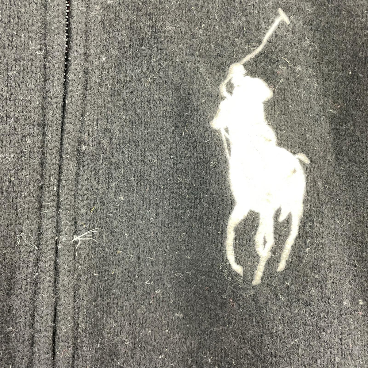 ニット POLO RALPH LAUREN ﾋﾞｯｸﾞﾎﾟﾆｰ ﾄﾞﾗｲﾊﾞｰｽﾞﾆｯﾄ ブラック
