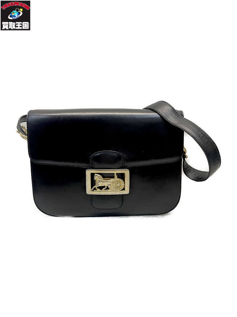 CELINE DIFFUSION 馬車金具 ショルダーバッグ ブラック