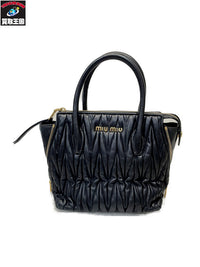 miu miu ﾏﾃﾗｯｾ 2WAYﾊﾞｯｸﾞ ﾌﾞﾗｯｸ