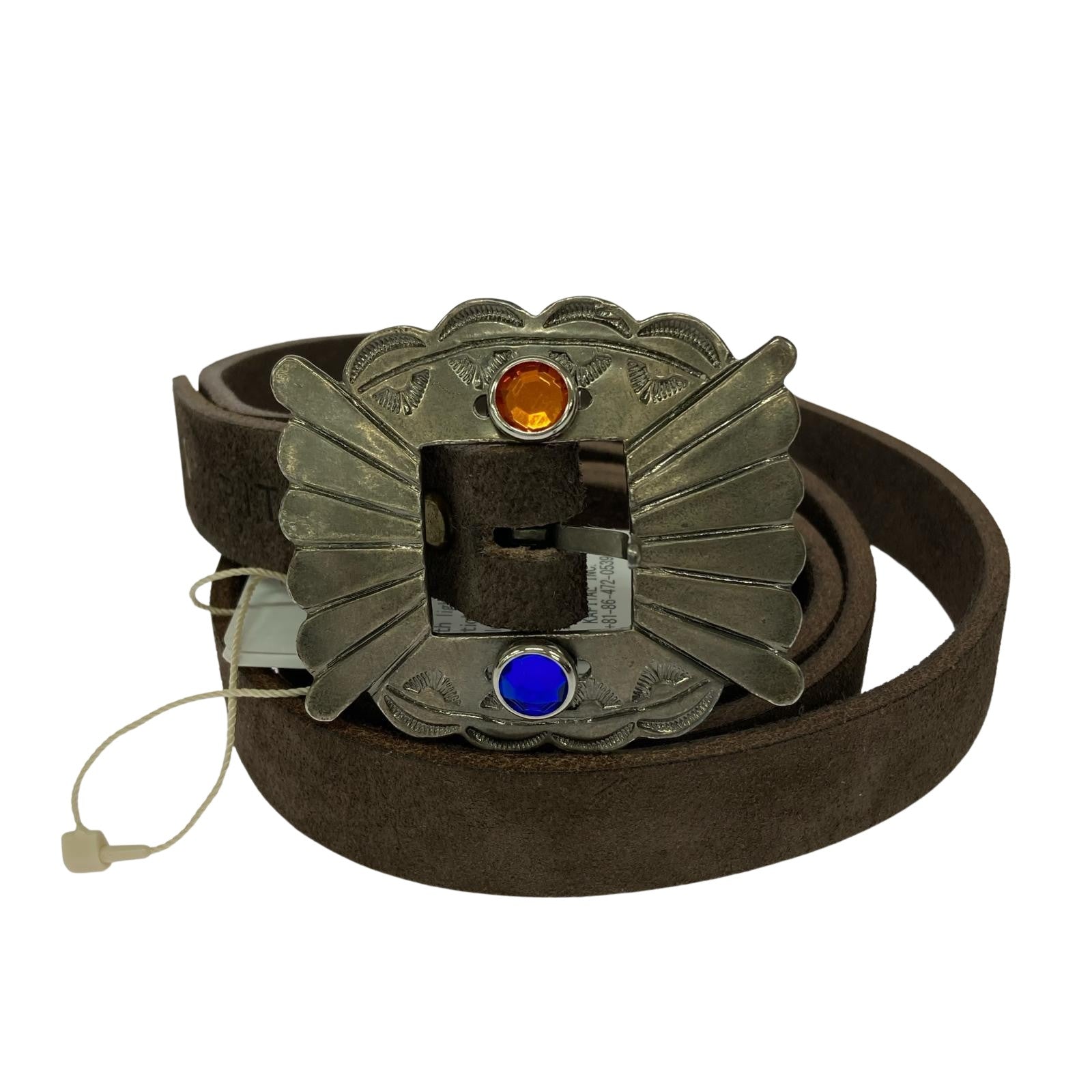 その他アクセサリー KAPITAL Suede Pueblo disco Buckle Belt レザーベルト 茶 ブラウン