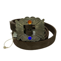 その他アクセサリー KAPITAL Suede Pueblo disco Buckle Belt レザーベルト 茶 ブラウン