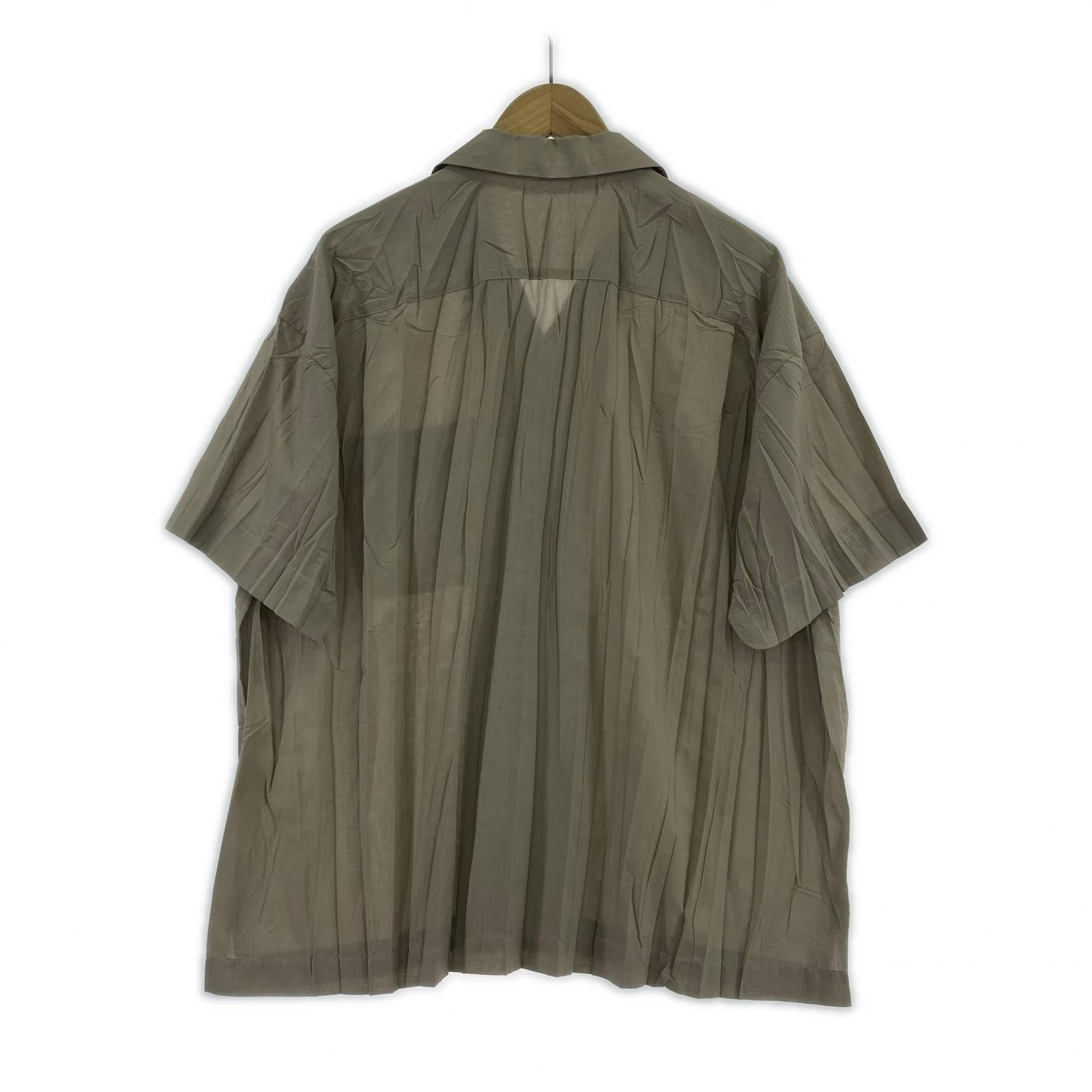 半袖シャツ ISSEY MIYAKE MEN 90s オープンカラーS/Sプリーツシャツ グレー M グレー