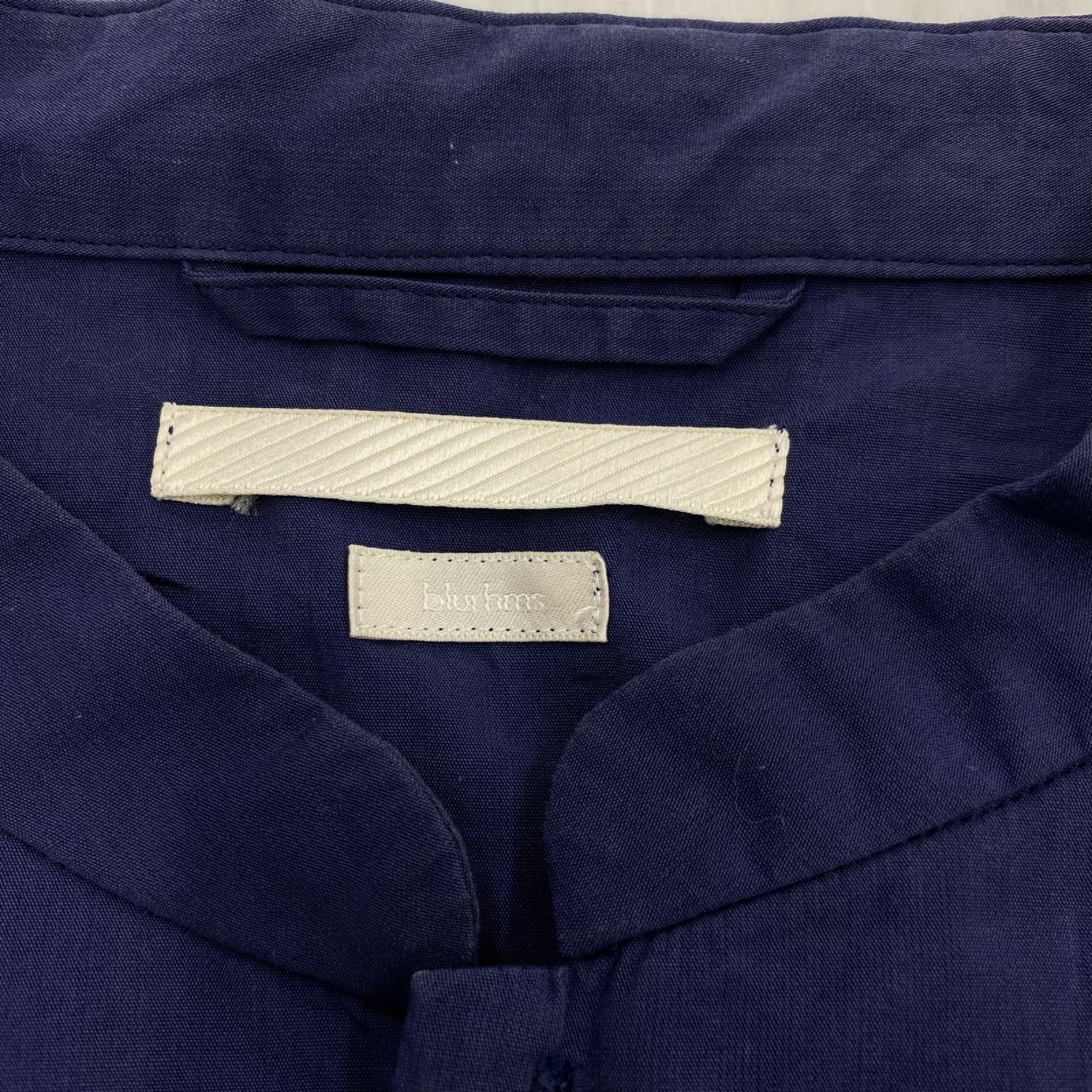 長袖シャツ blurhms Chambray Stand Collar Cuffless Shirt BHS23S023 紺 (2) 2 ネイビー
