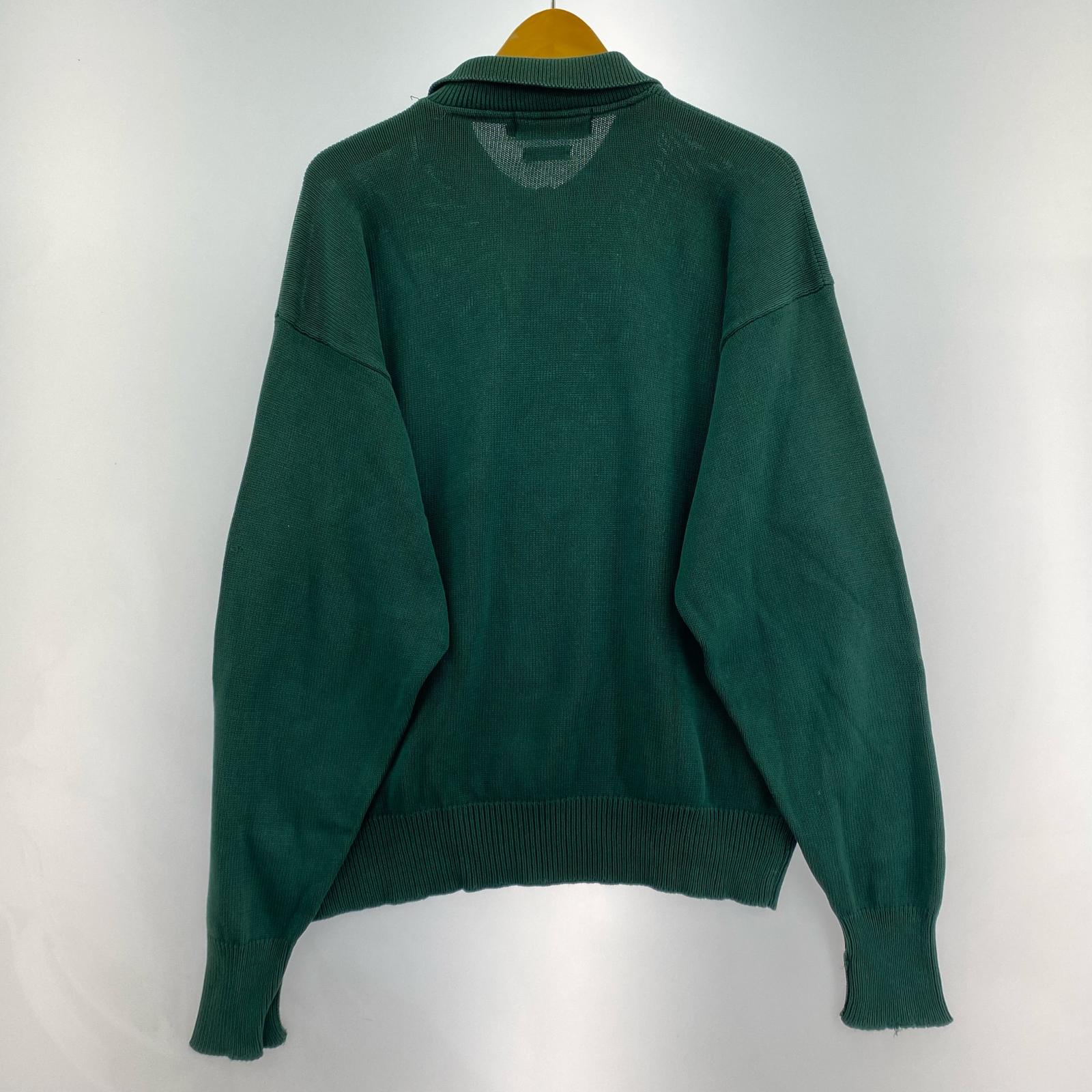 ニット コットンニットL/Sポロ XL GRN