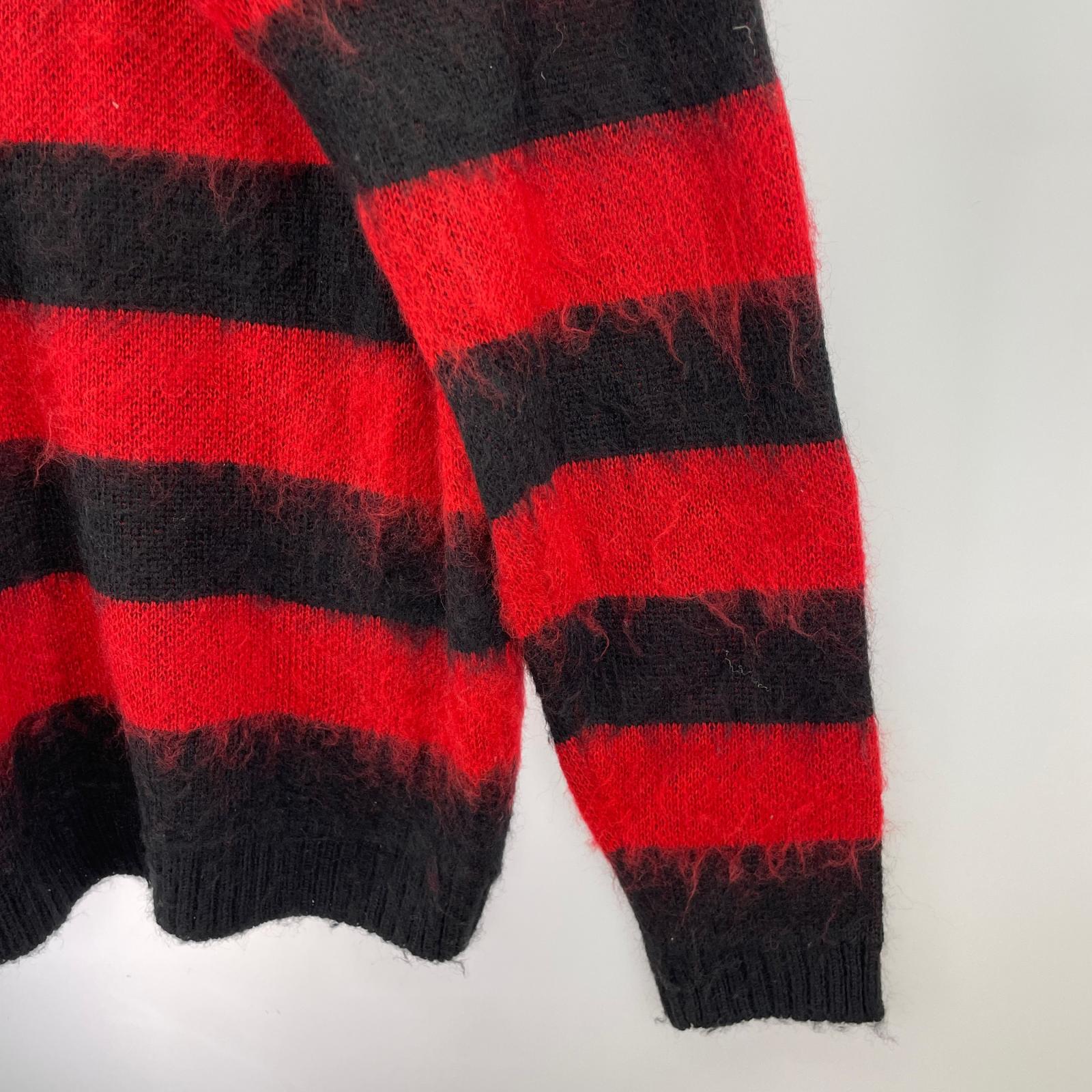 ニット Penneys シャギーニットカーディガン RED×BLK M