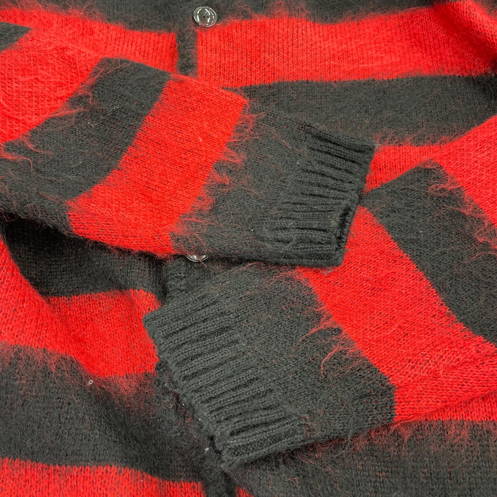 ニット Penneys シャギーニットカーディガン RED×BLK M