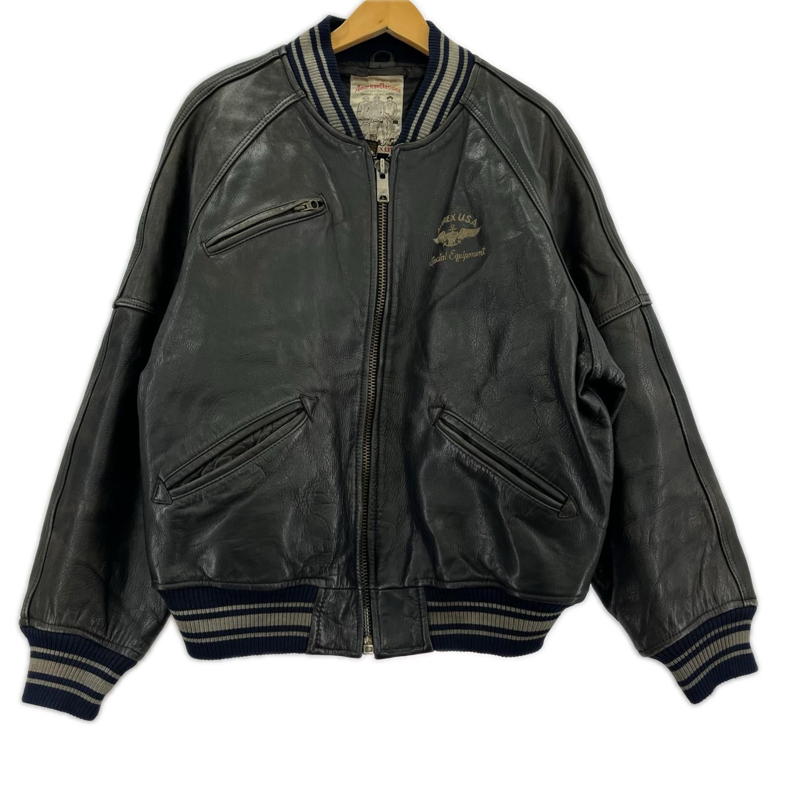 レザージャケット Leather Stadium Jacket S S ブラック