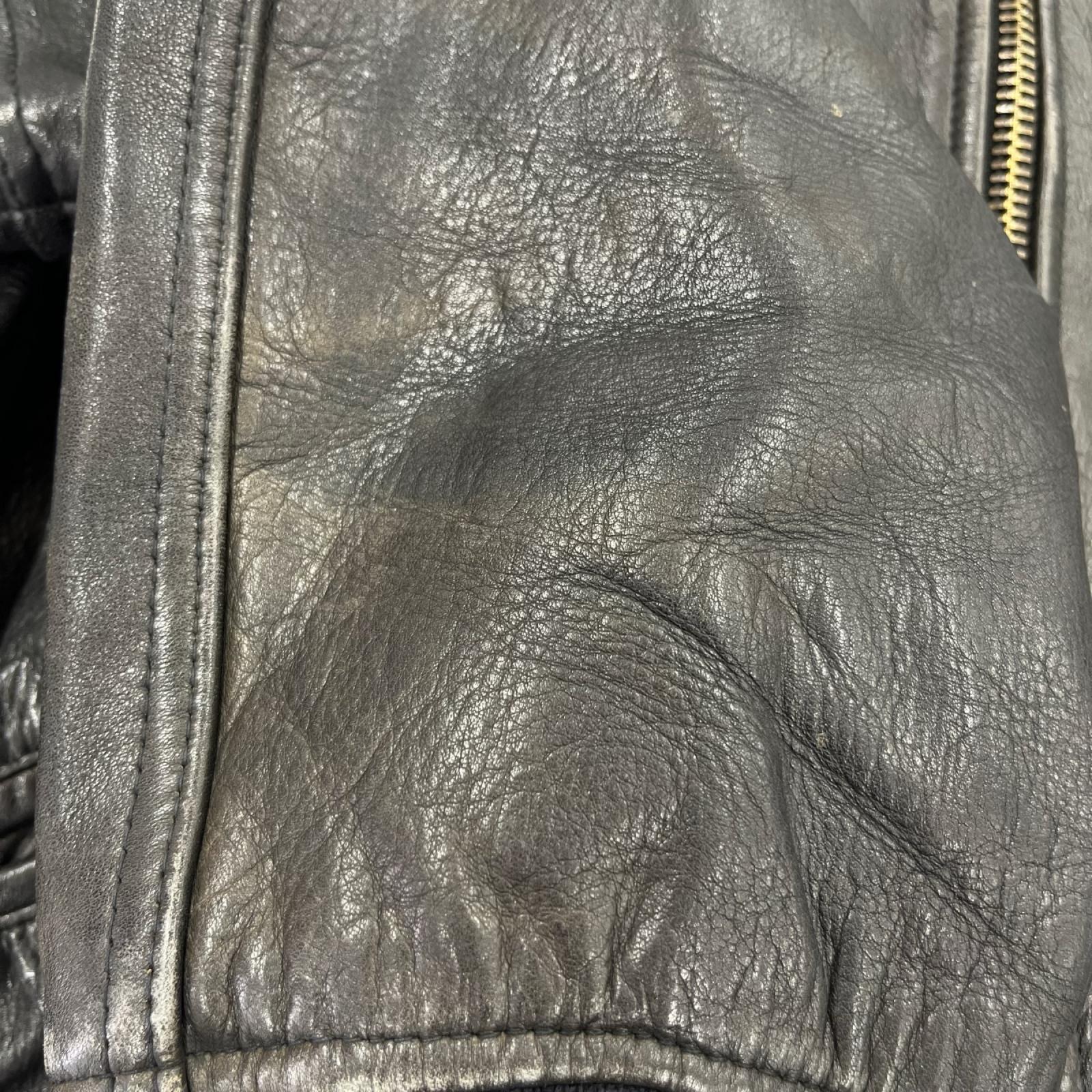 レザージャケット Leather Stadium Jacket S S ブラック