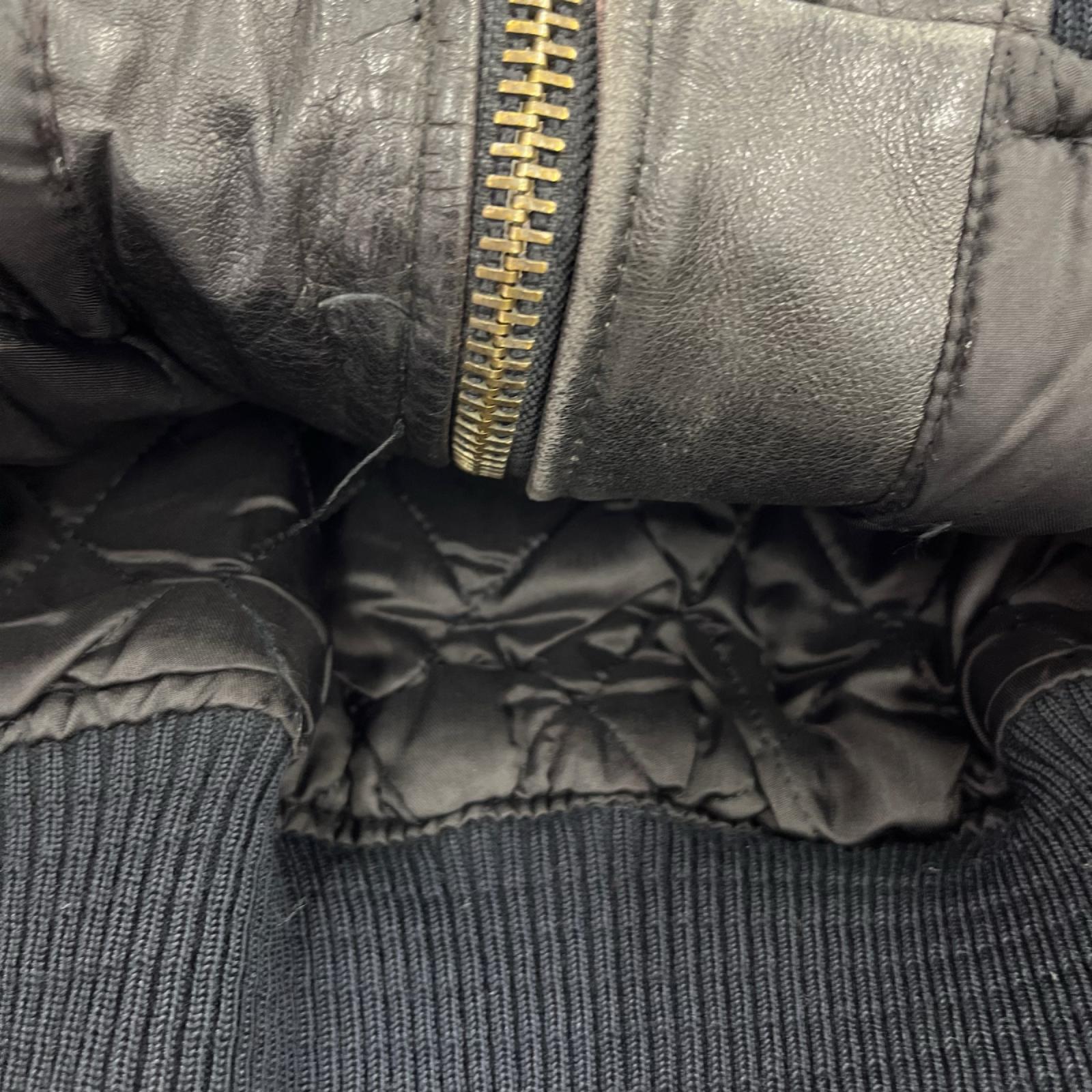 レザージャケット Leather Stadium Jacket S S ブラック