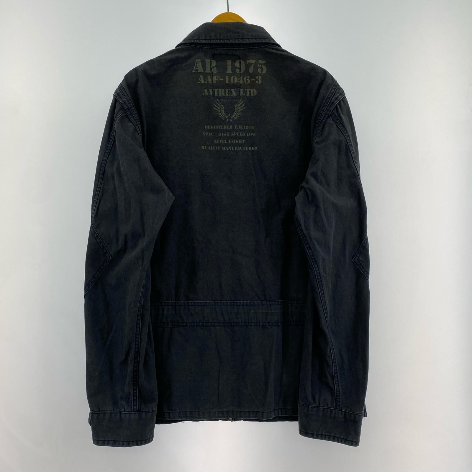 ジャケット AVIREX カバーオールジャケット BLK XL ブラック
