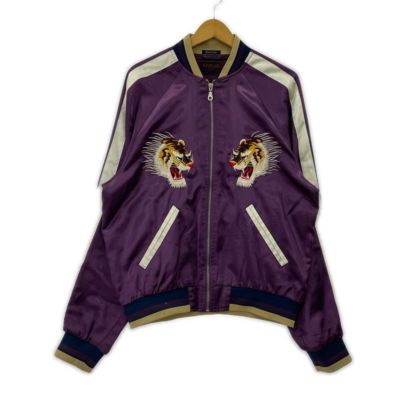 ジャケット 00s 虎×虎 スカジャン PPL L L パープル