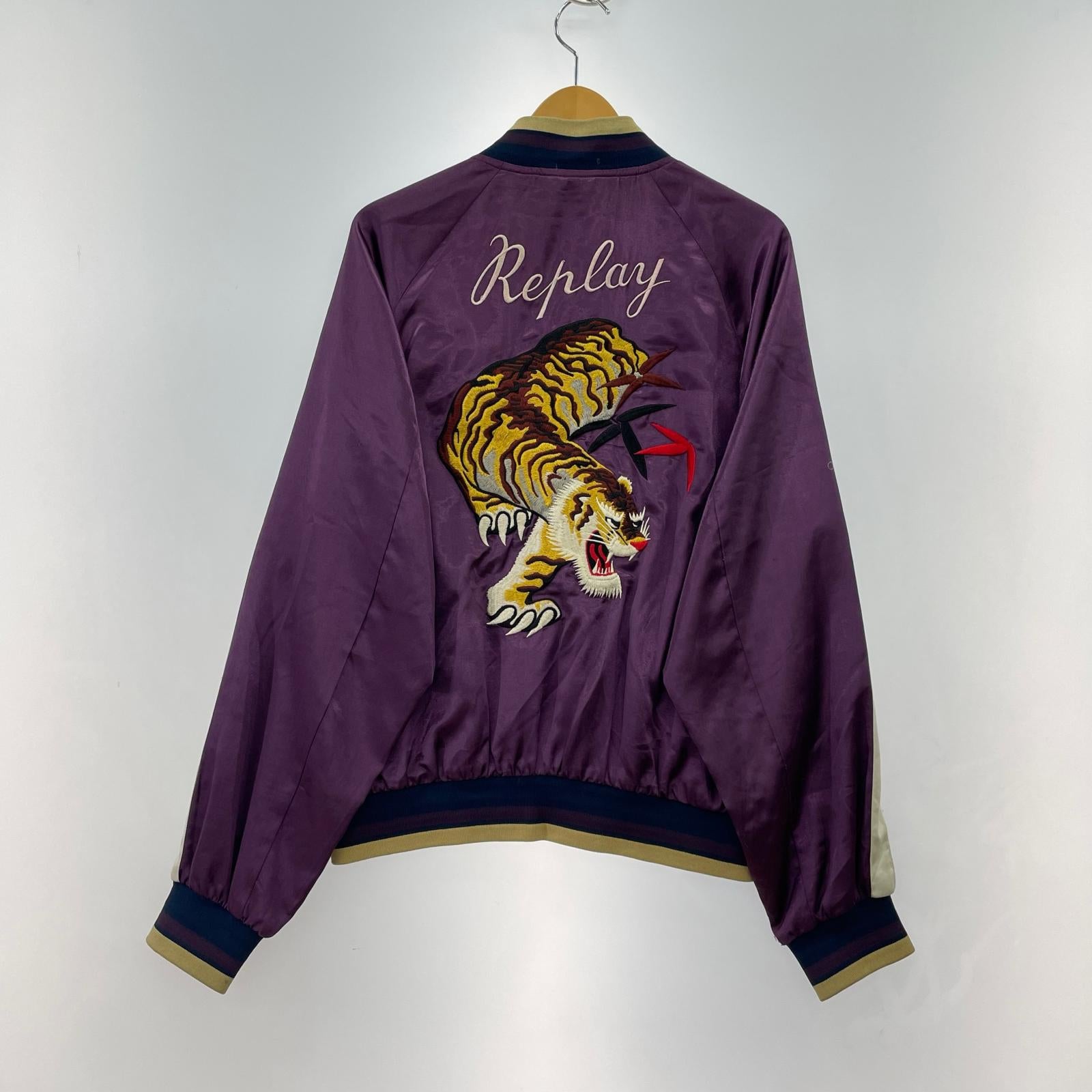 ジャケット 00s 虎×虎 スカジャン PPL L L パープル